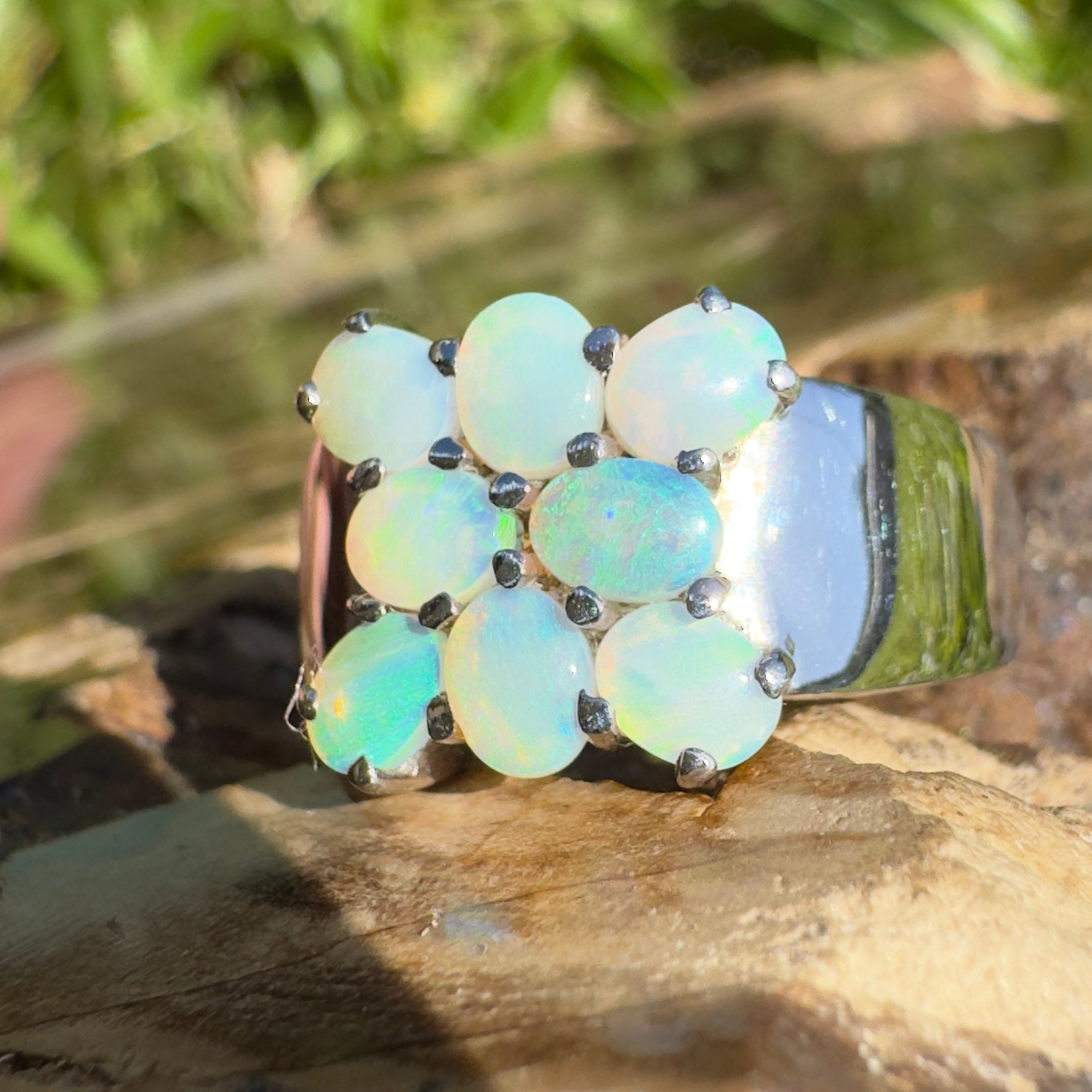 Lightning Ridge Fine Spark – Solid Lightning Ridge Opal 925 Sterling Silver Ring