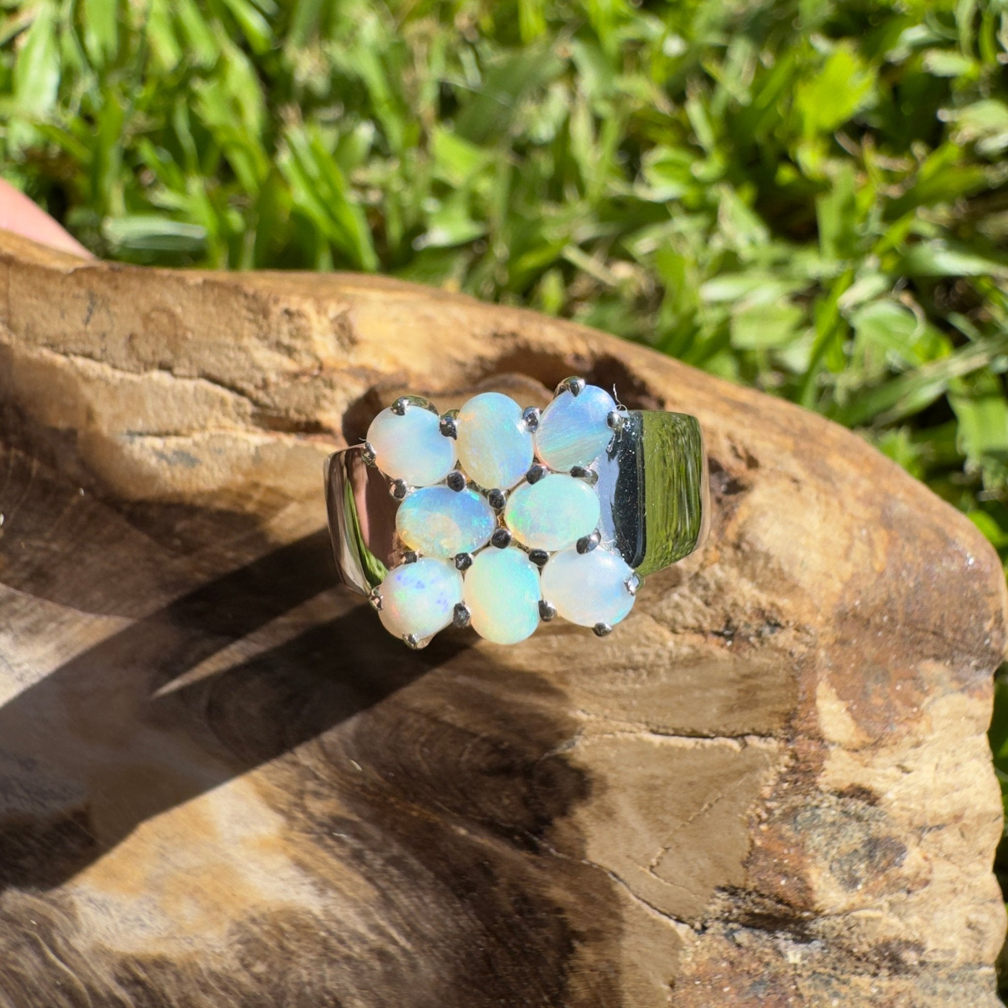 Lightning Ridge Fine Spark – Solid Lightning Ridge Opal 925 Sterling Silver Ring