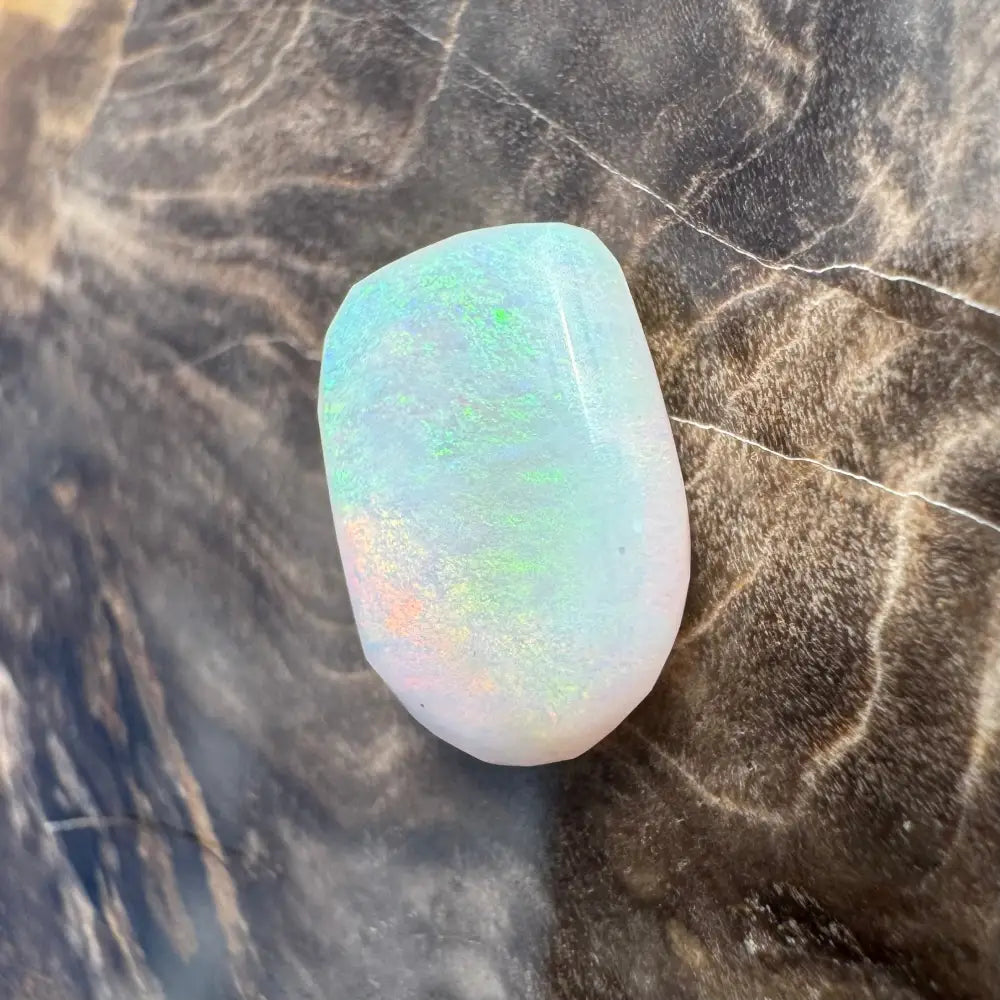 Iridescent Lightning Ridge Opal 1.3 carat solid hand-cut gemstone display