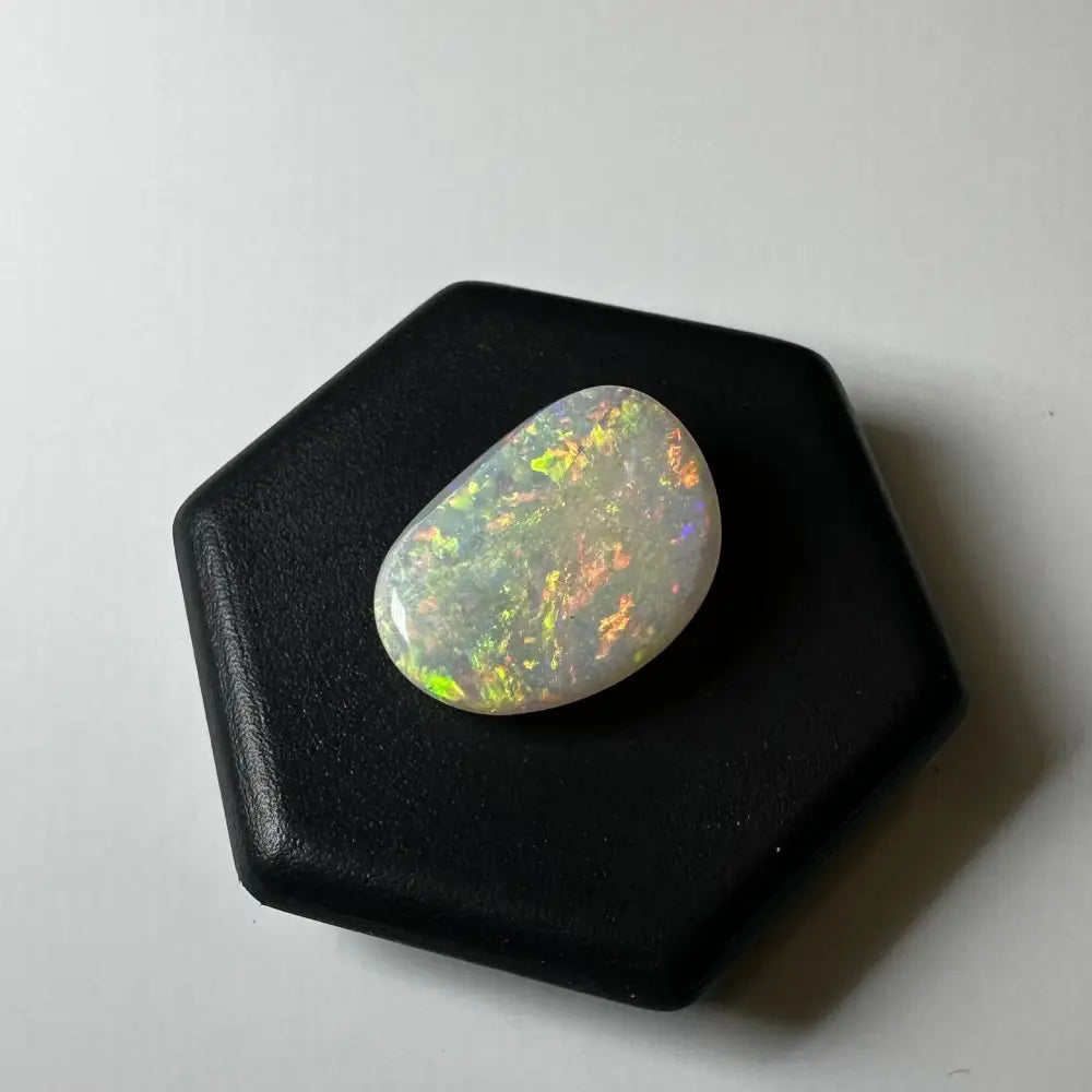 Iridescent Lightning Ridge Opal gemstone 2.4 carats solid hand-cut display