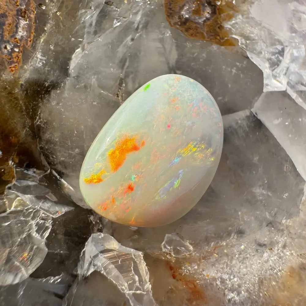 Polished Lightning Ridge Opal 2.4carat solid hand-cut gemstone with vibrant color play