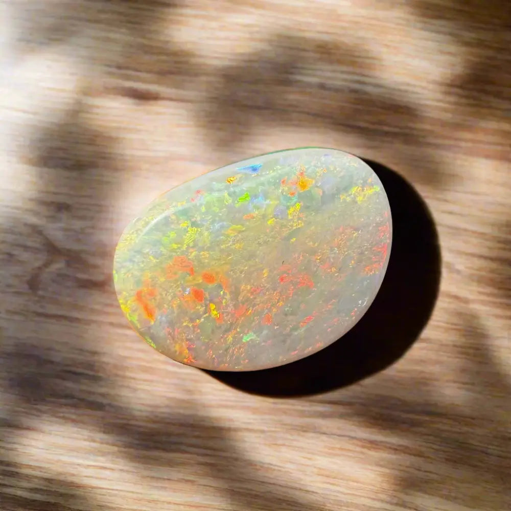 Polished Lightning Ridge Opal 2.4 Carat Solid Hand-Cut with vibrant color play