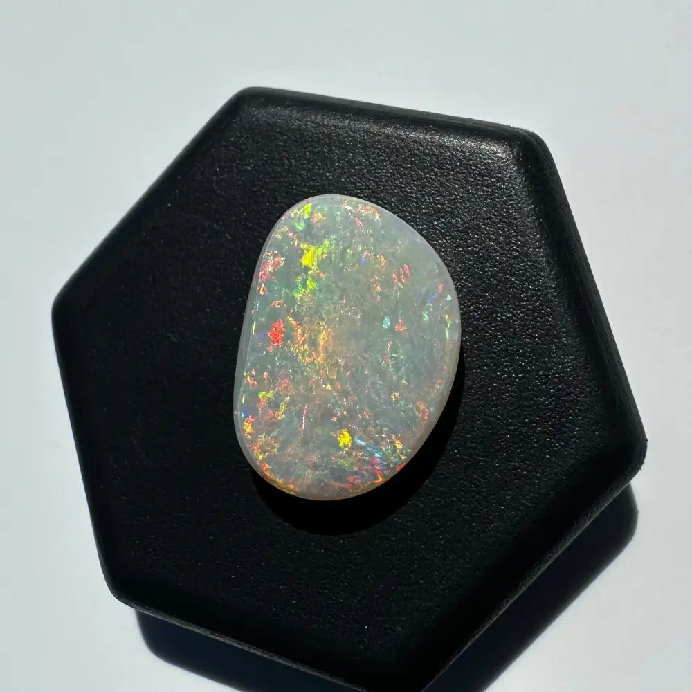 Iridescent Lightning Ridge Opal gemstone, 2.4 carats, solid hand-cut specifics