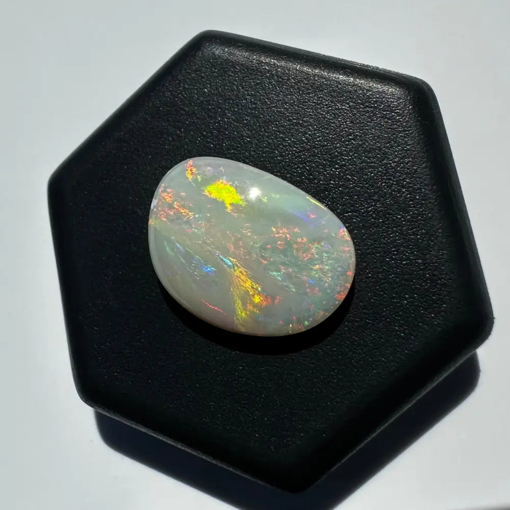 Iridescent Lightning Ridge Opal 2.4 carat solid hand-cut gemstone with vibrant play of colors