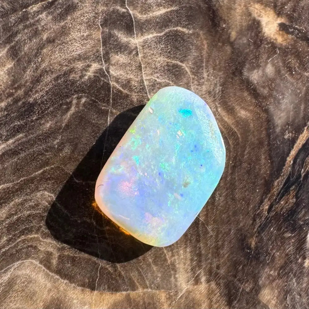 Iridescent opal gemstone.
