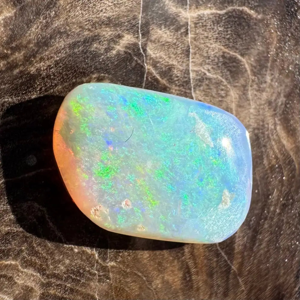 Iridescent opal gemstone.
