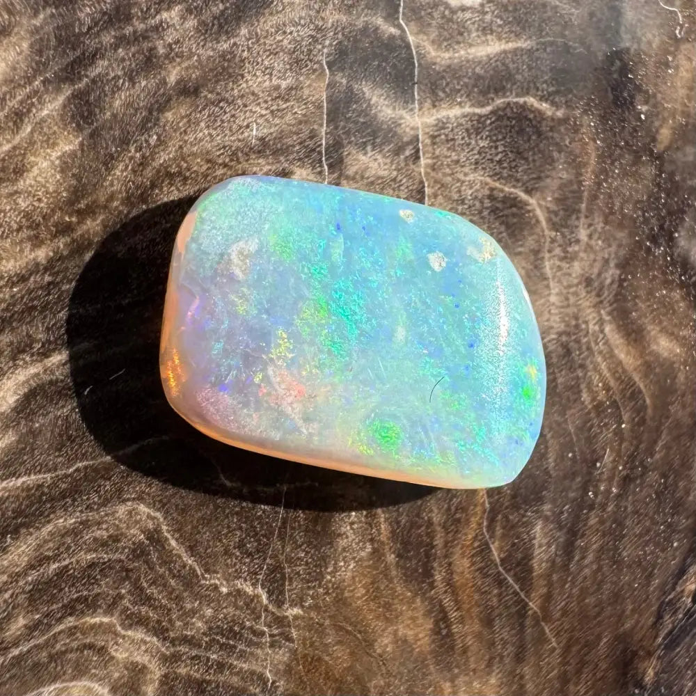 Iridescent opal gemstone.
