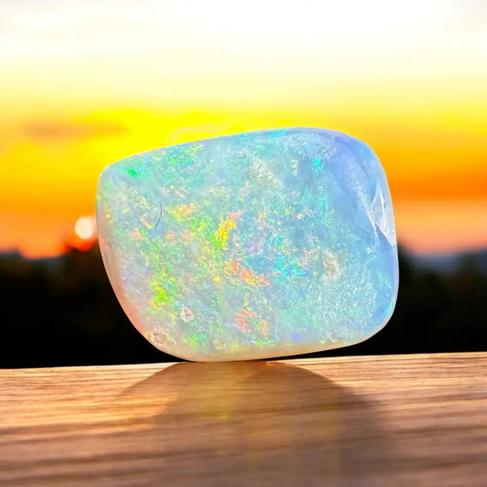 Iridescent opal gemstone.