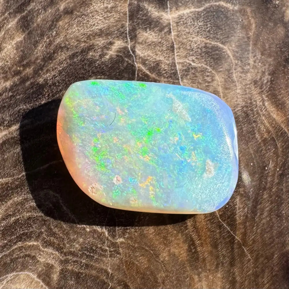 Iridescent opal gemstone.