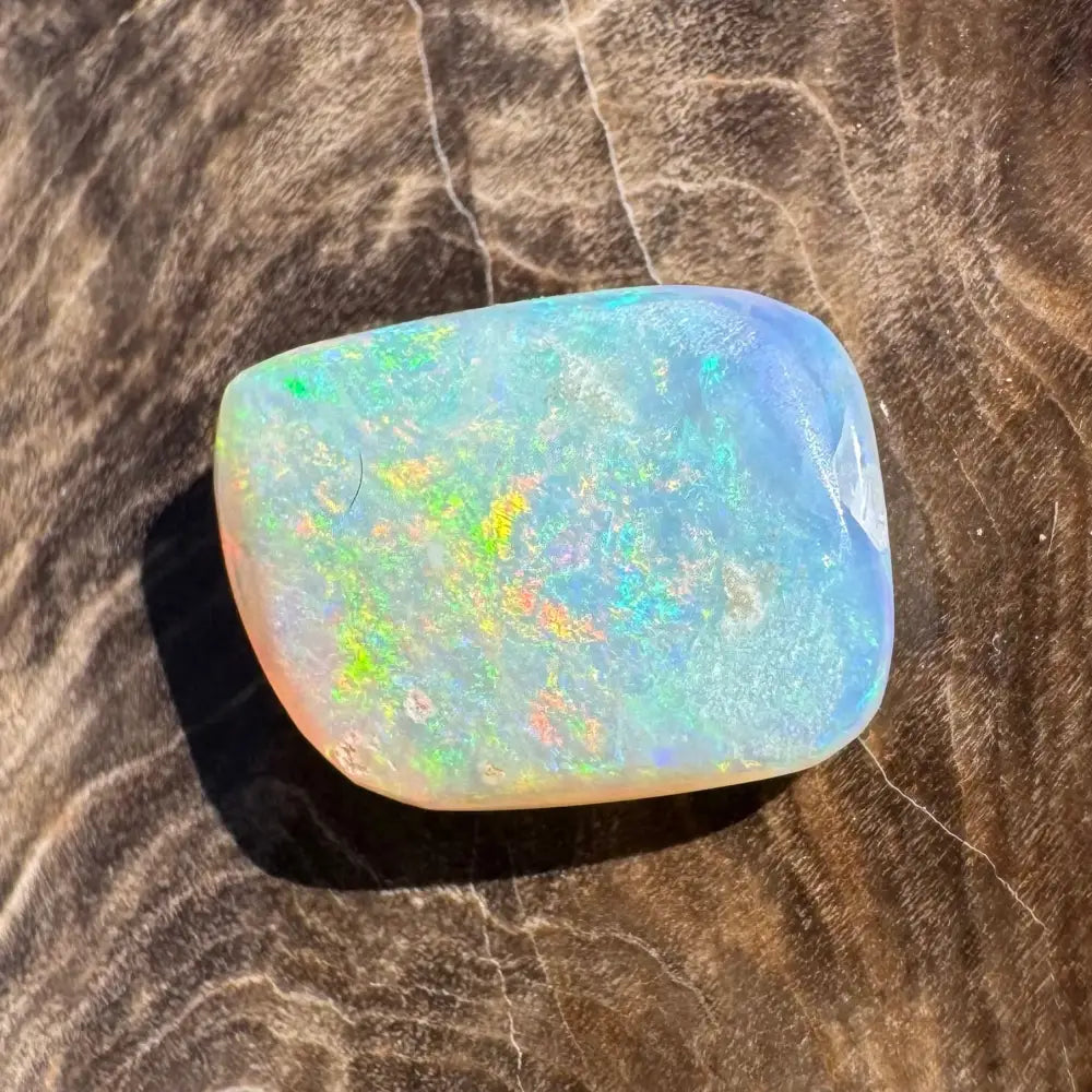 Iridescent opal gemstone.
