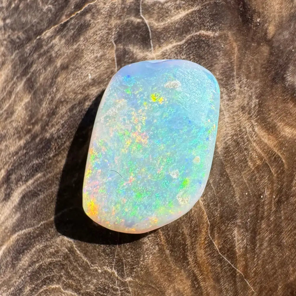 Iridescent opal gemstone.