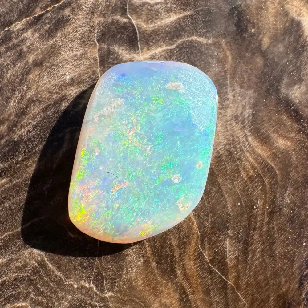 Iridescent opal gemstone.