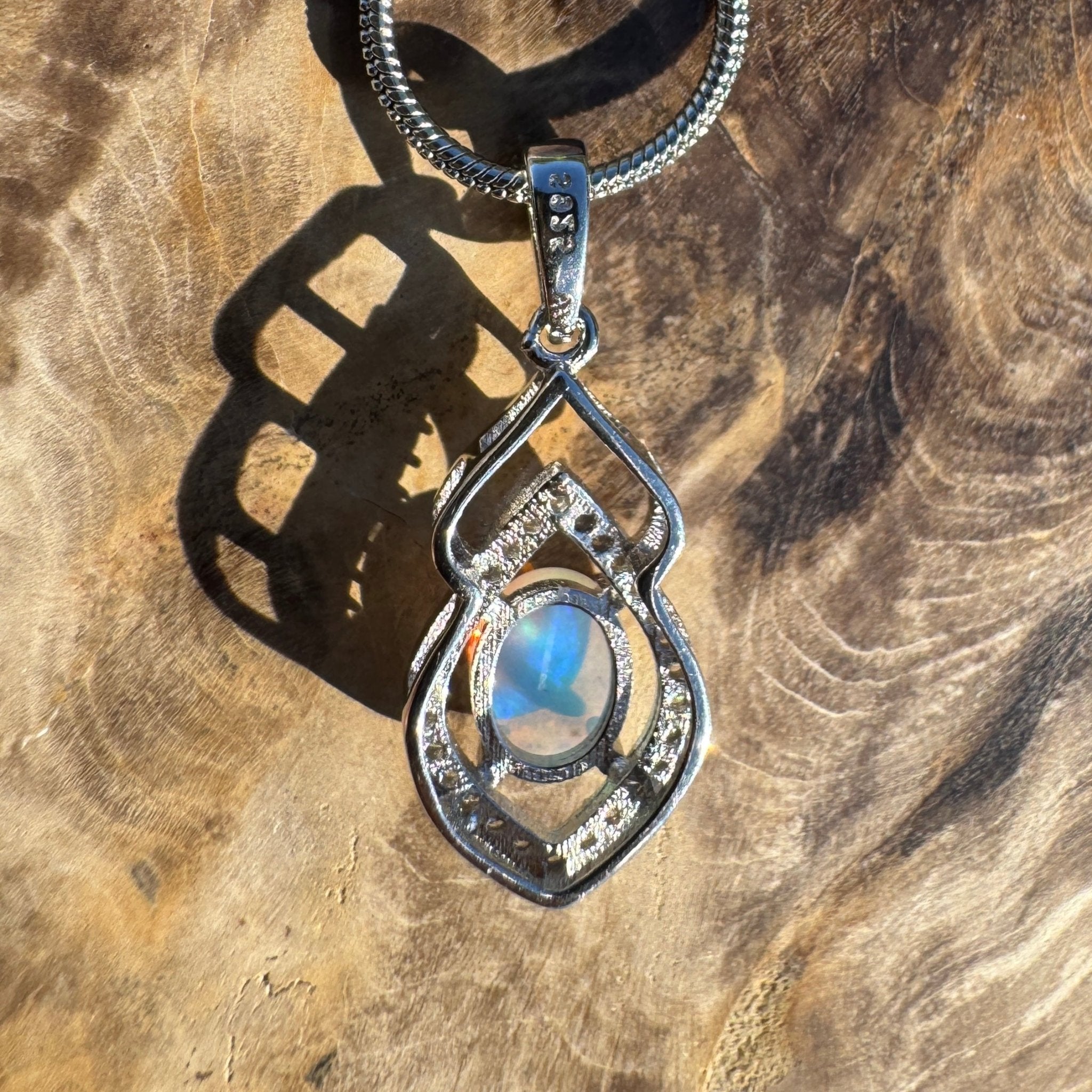 Magnetic Drift ~ 1ct Lightning Ridge Opal 925 Silver Pendant