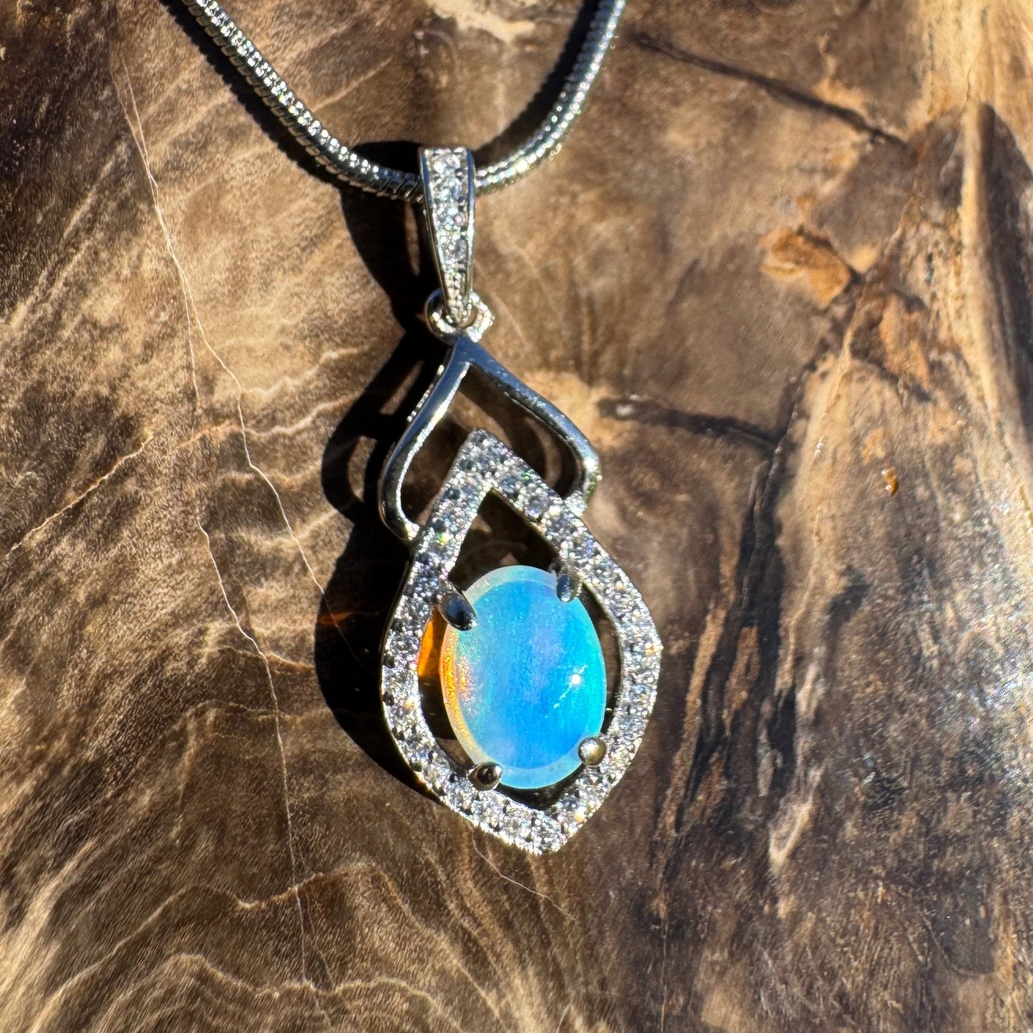Magnetic Drift ~ 1ct Lightning Ridge Opal 925 Silver Pendant