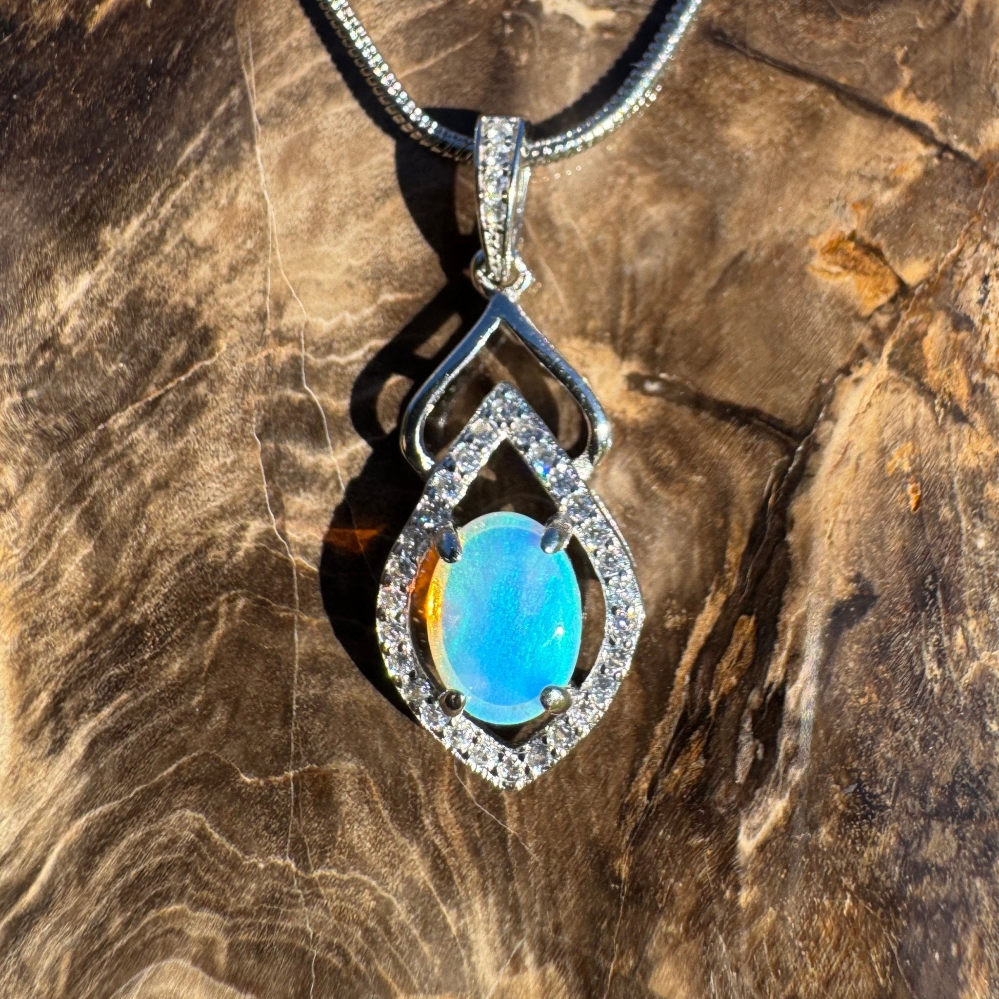 Magnetic Drift ~ 1ct Lightning Ridge Opal 925 Silver Pendant