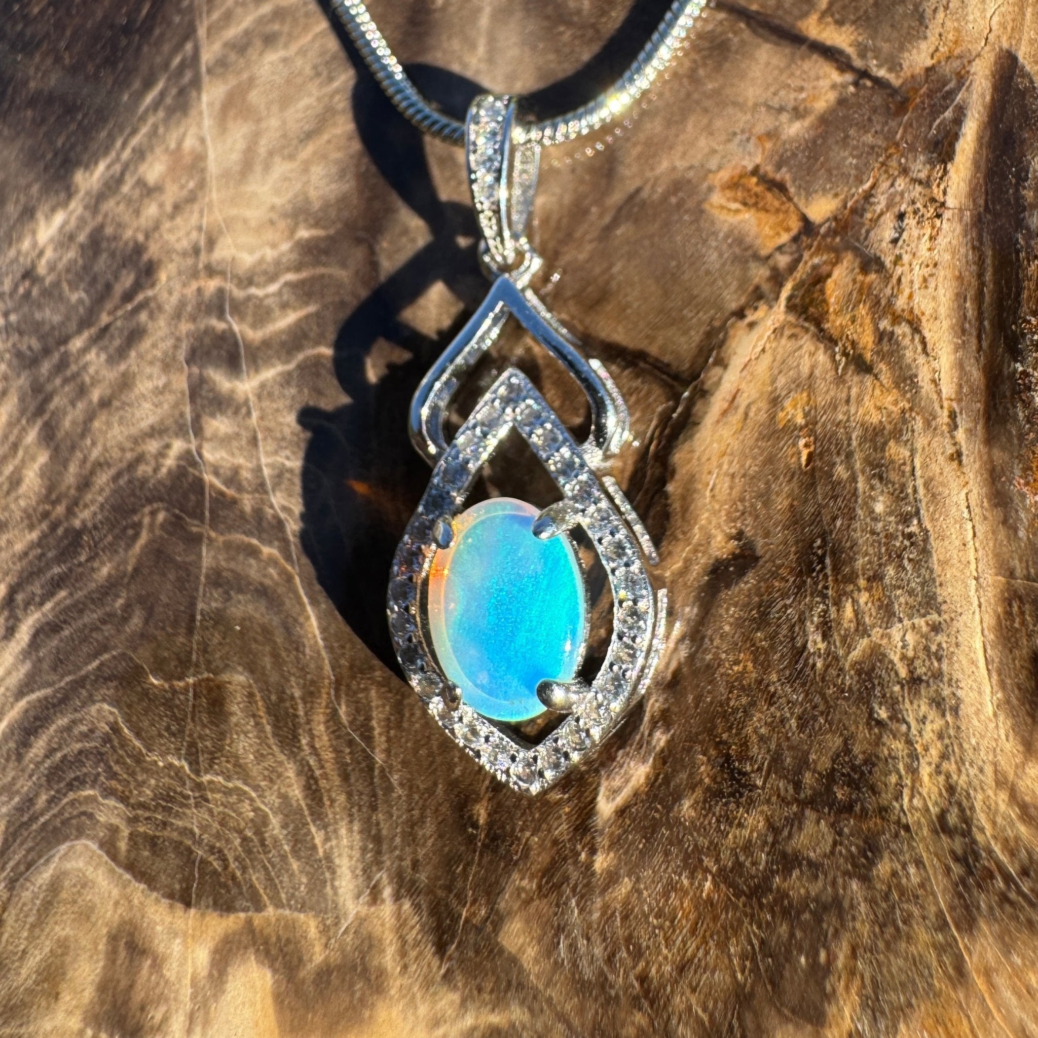 Magnetic Drift ~ 1ct Lightning Ridge Opal 925 Silver Pendant
