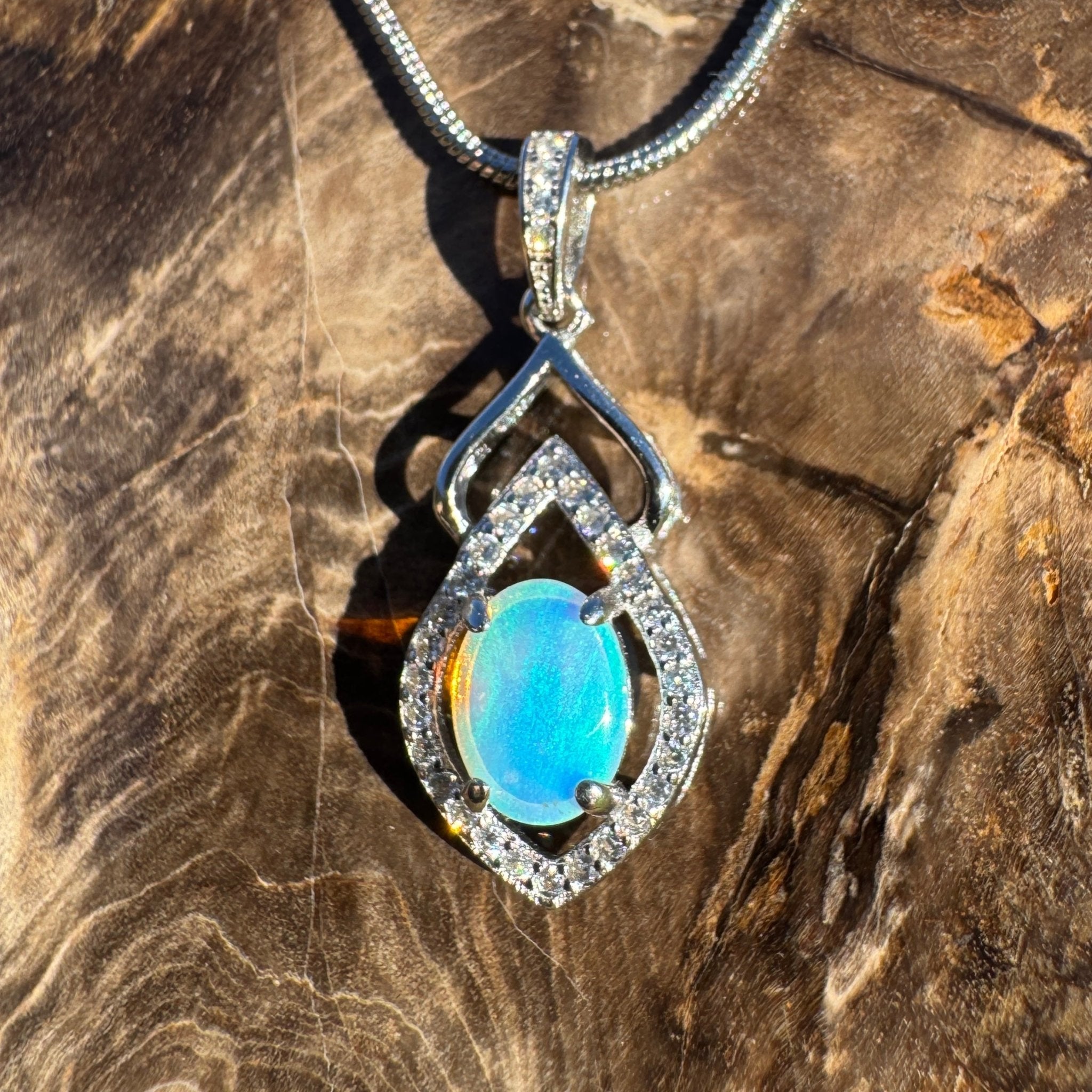 Magnetic Drift ~ 1ct Lightning Ridge Opal 925 Silver Pendant