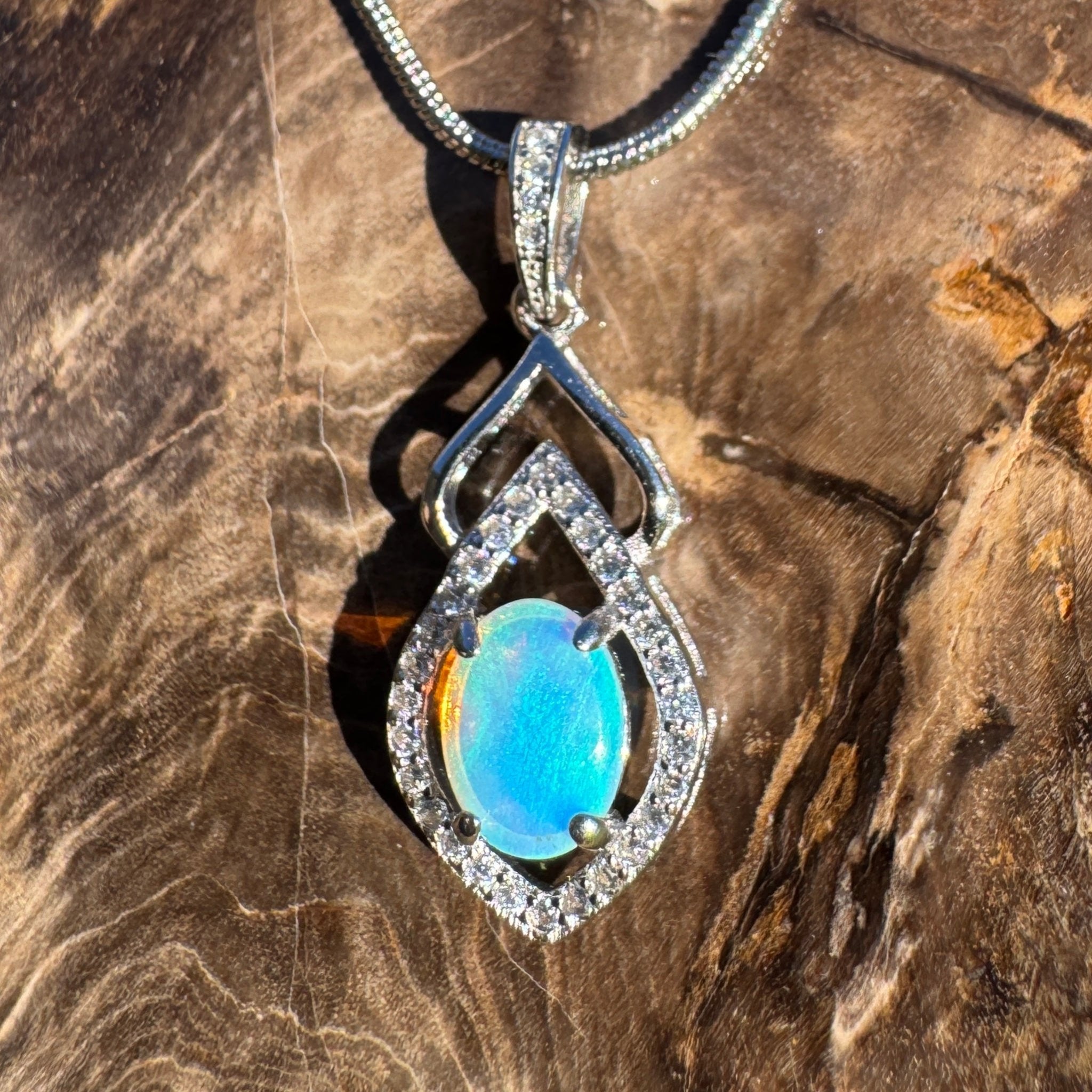 Magnetic Drift ~ 1ct Lightning Ridge Opal 925 Silver Pendant