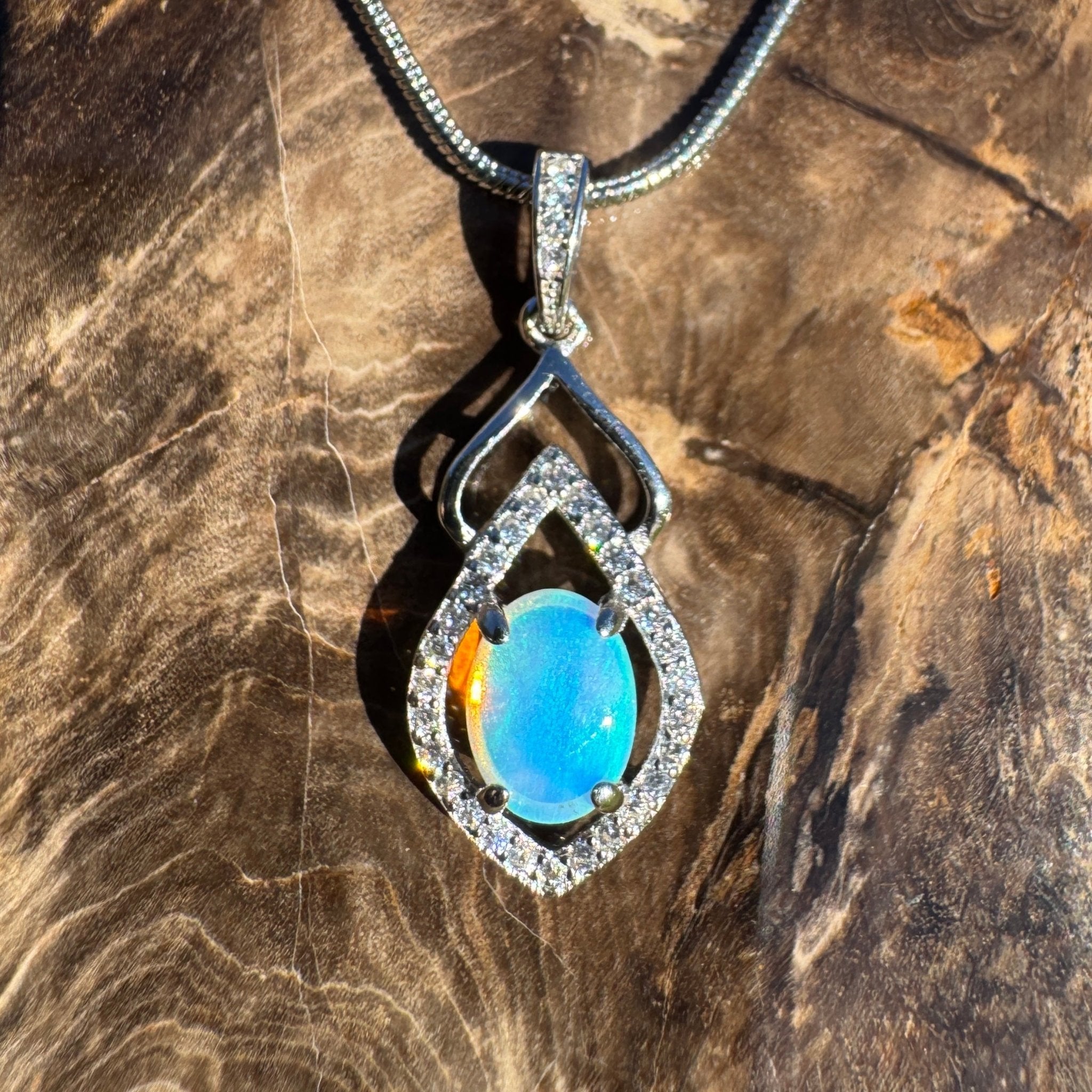 Magnetic Drift ~ 1ct Lightning Ridge Opal 925 Silver Pendant