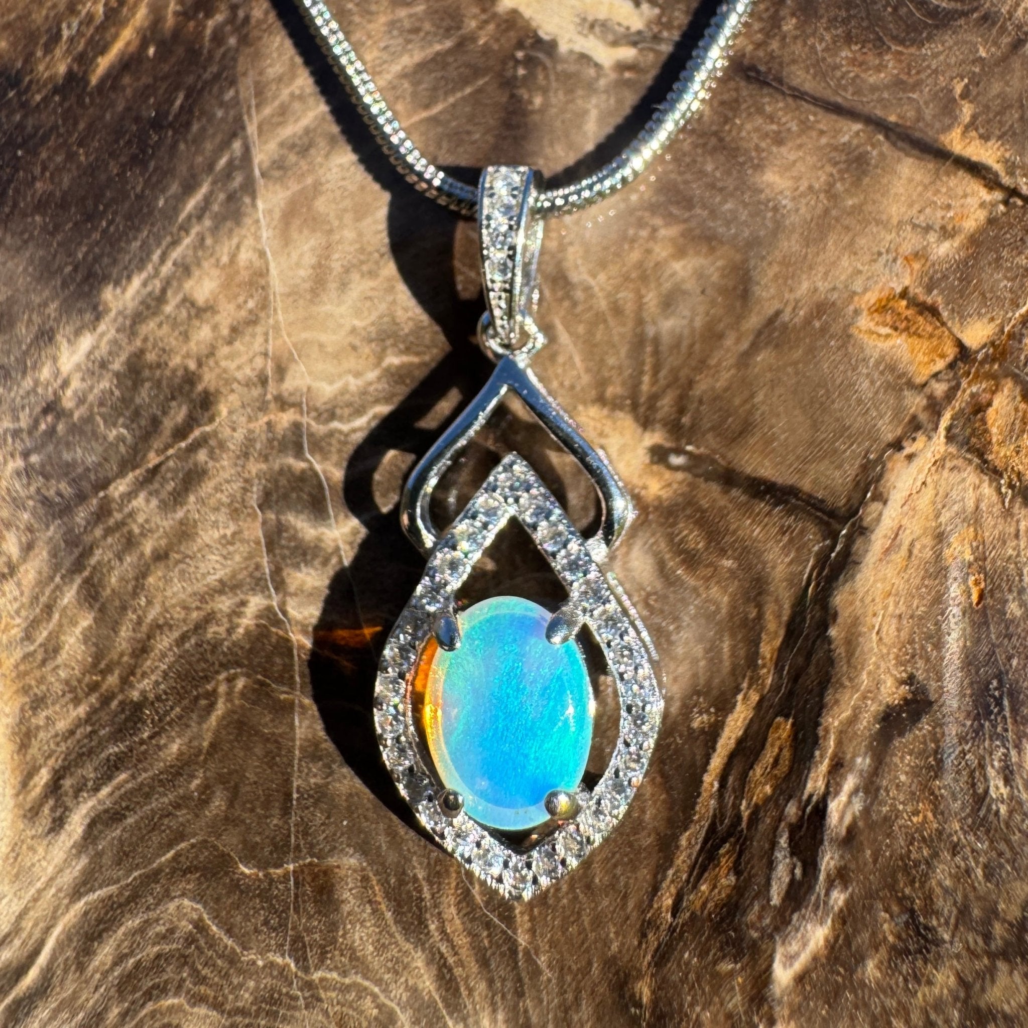 Magnetic Drift ~ 1ct Lightning Ridge Opal 925 Silver Pendant