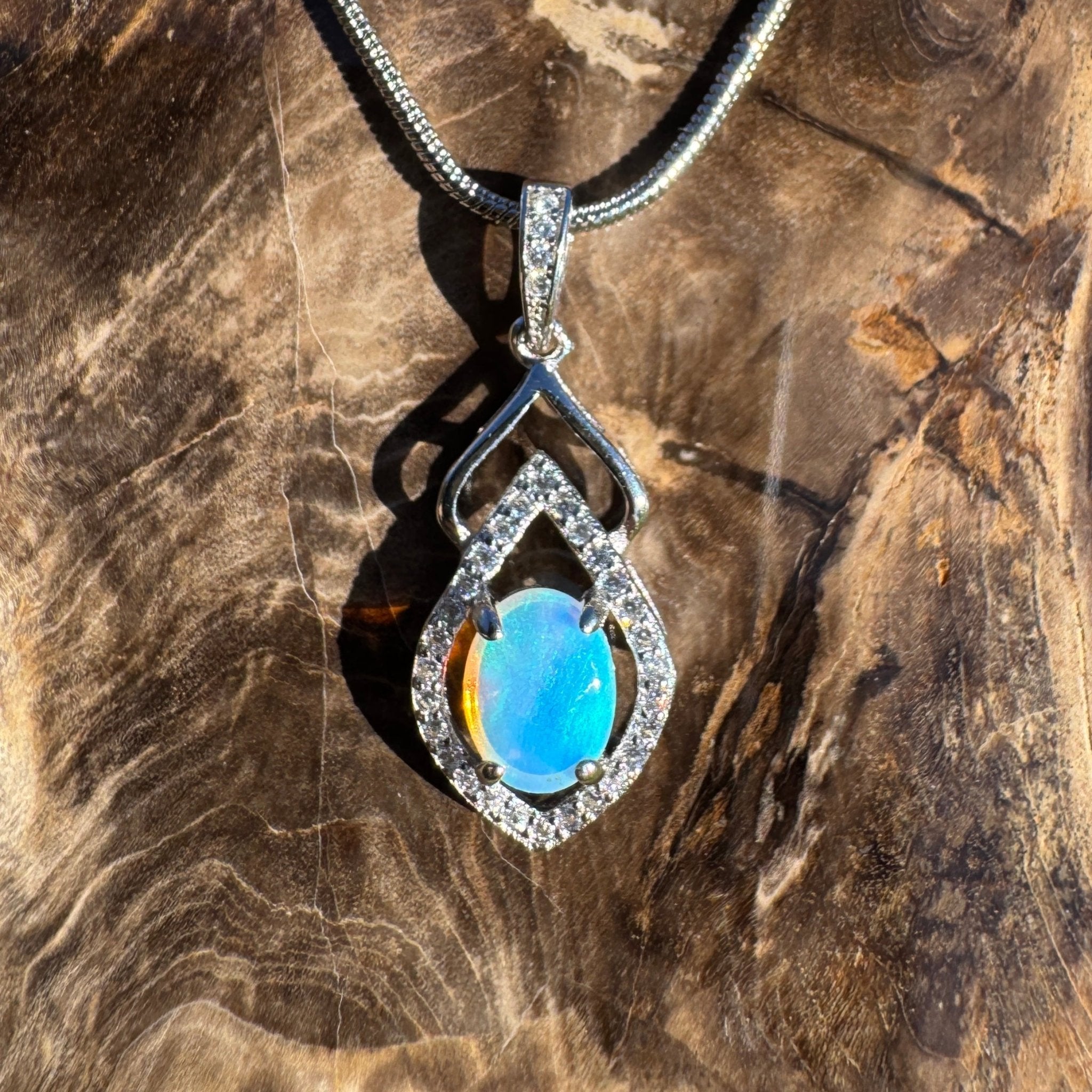 Magnetic Drift ~ 1ct Lightning Ridge Opal 925 Silver Pendant