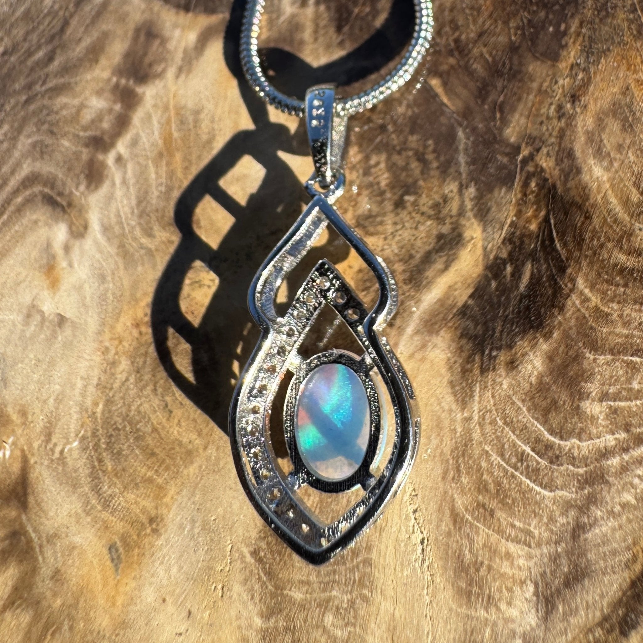 Magnetic Drift ~ 1ct Lightning Ridge Opal 925 Silver Pendant