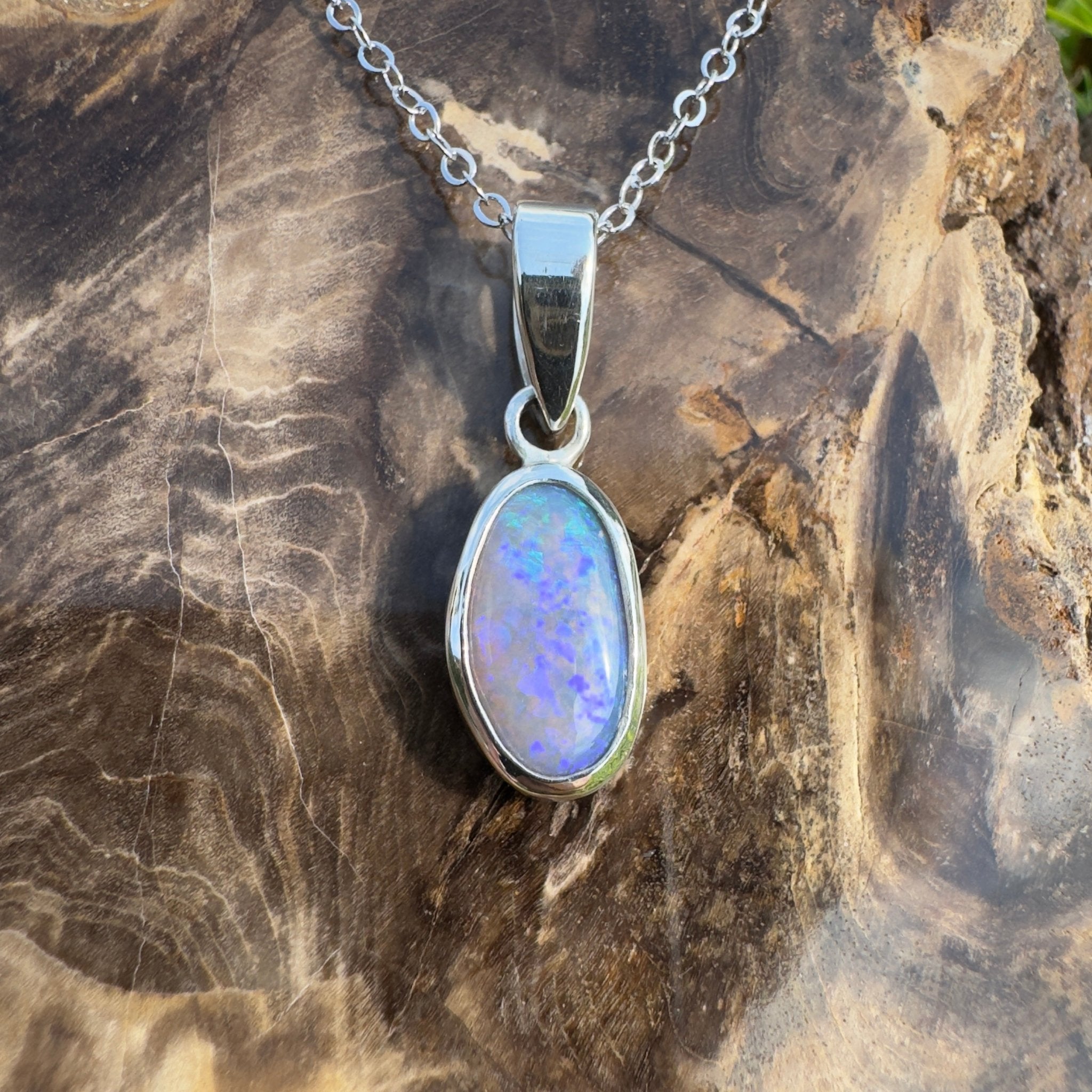 Magnetic Island LIfe ~ 2.8ct Lightning Ridge Opal 925 Silver Pendant