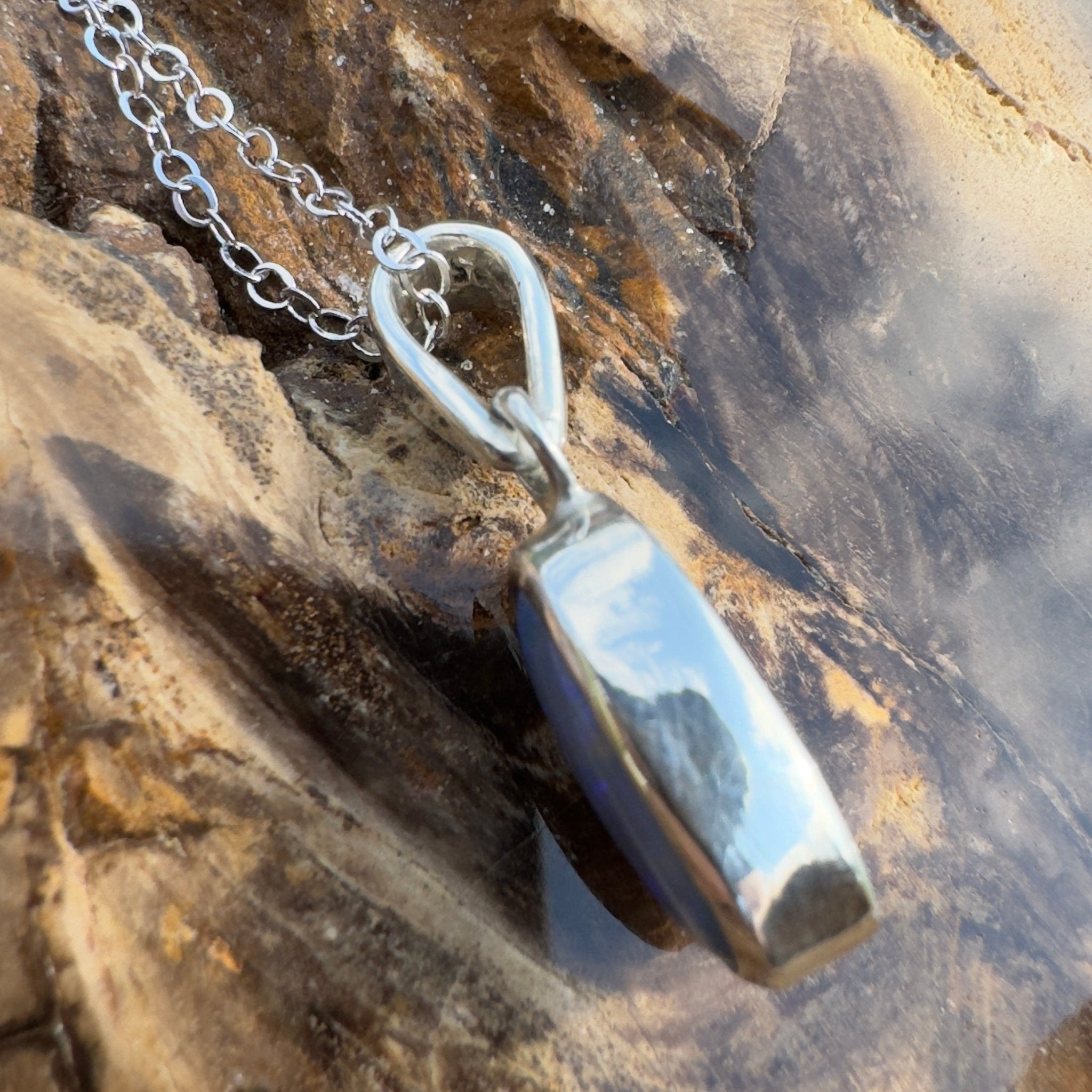 Magnetic Island LIfe ~ 2.8ct Lightning Ridge Opal 925 Silver Pendant