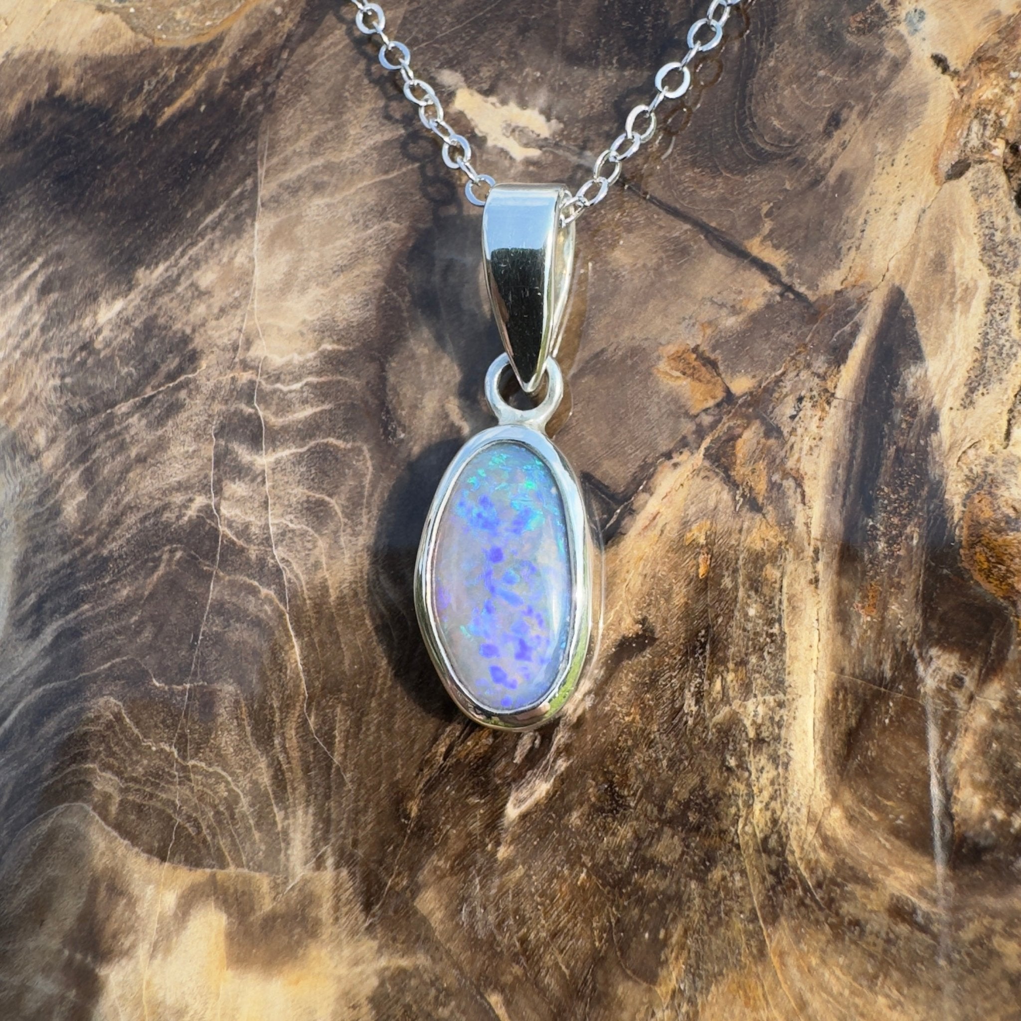 Magnetic Island LIfe ~ 2.8ct Lightning Ridge Opal 925 Silver Pendant