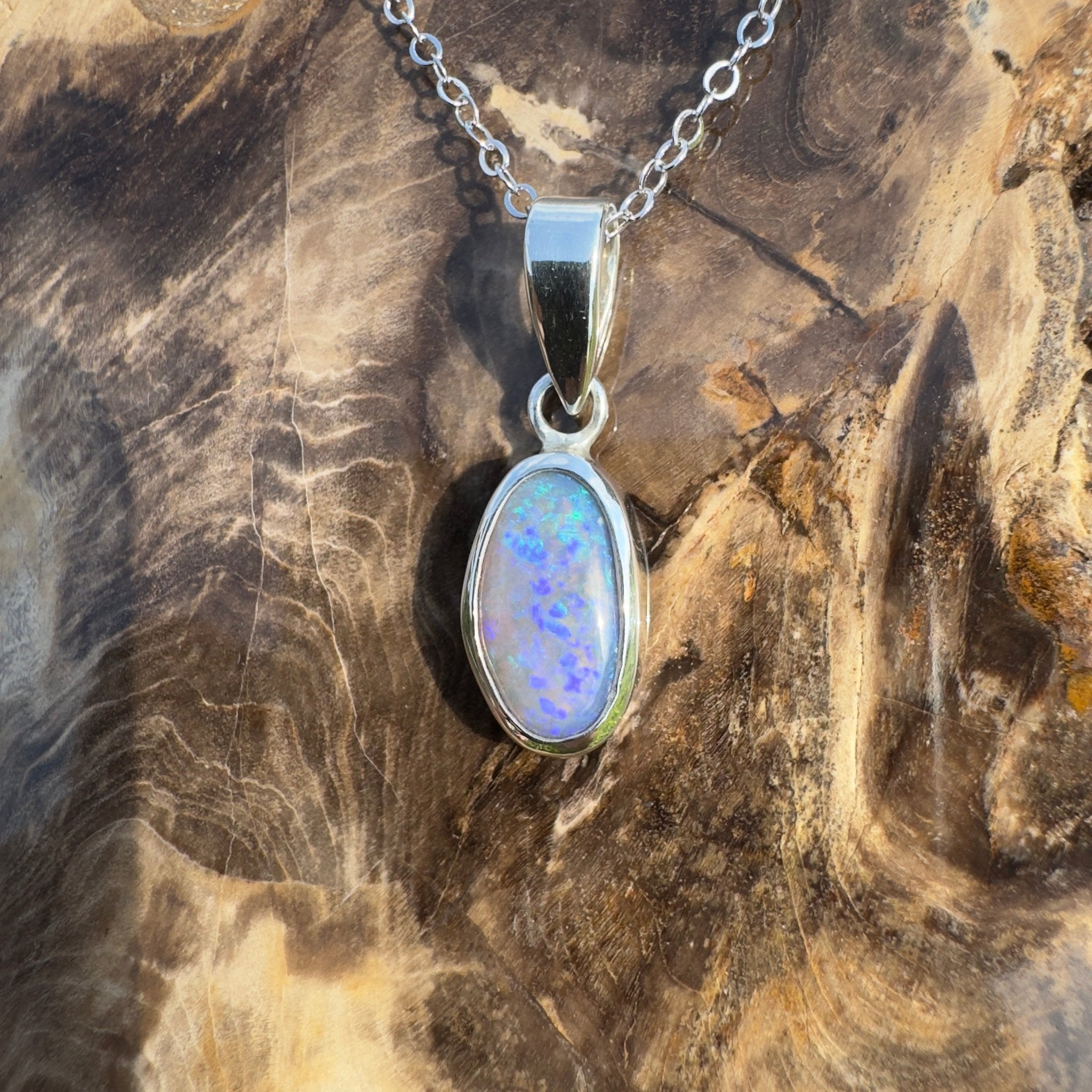 Magnetic Island LIfe ~ 2.8ct Lightning Ridge Opal 925 Silver Pendant