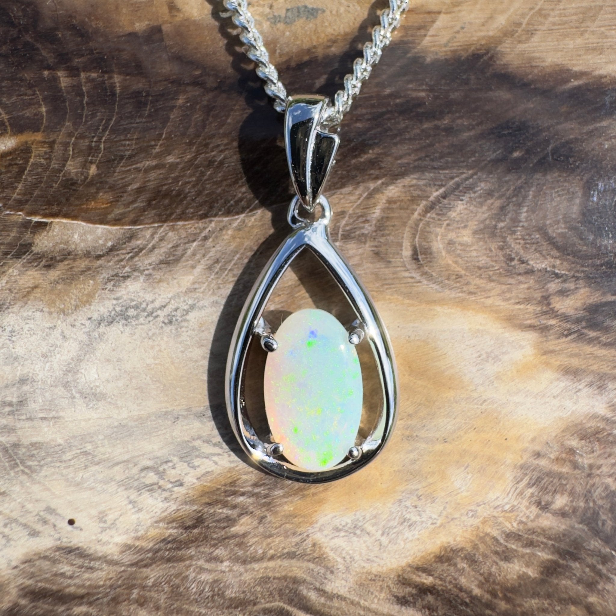 Meadowbank Glow ~ 2ct Lightning Ridge Opal 925 Silver Pendant
