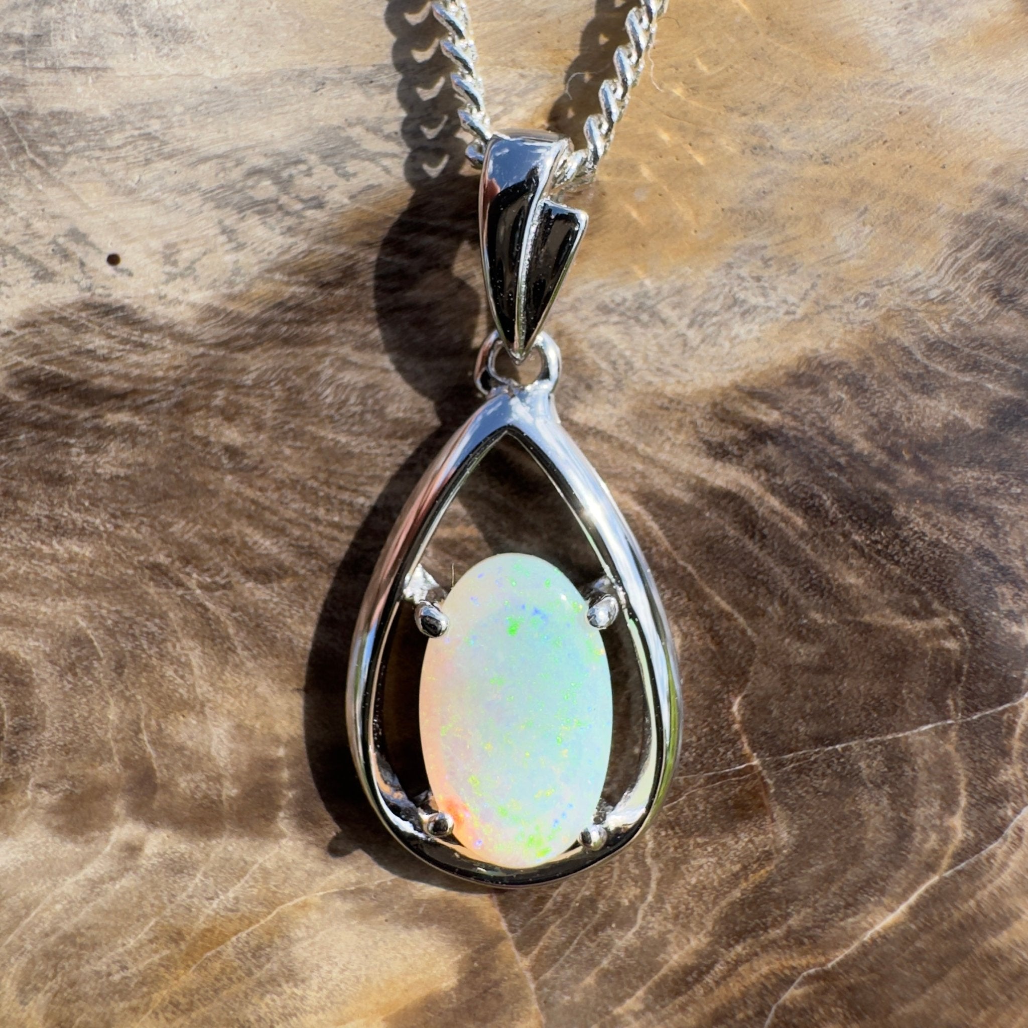 Meadowbank Glow ~ 2ct Lightning Ridge Opal 925 Silver Pendant
