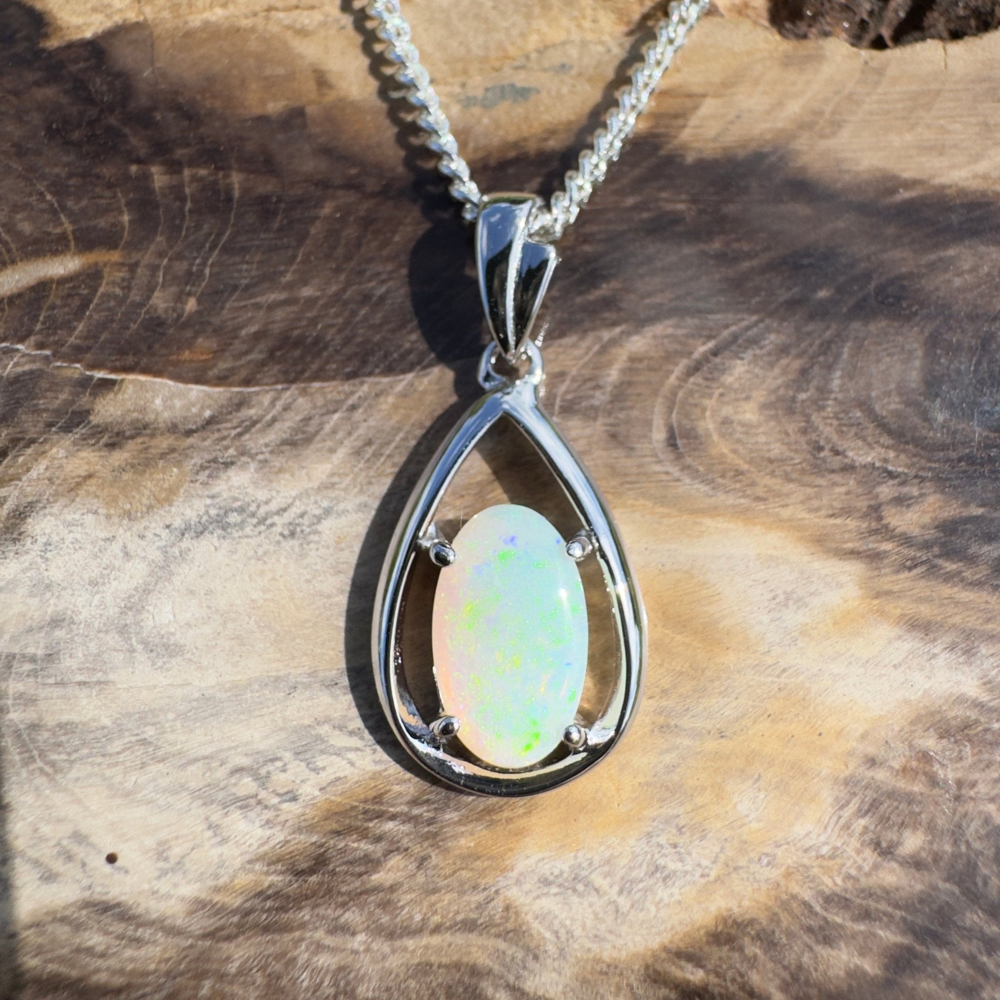 Meadowbank Glow ~ 2ct Lightning Ridge Opal 925 Silver Pendant
