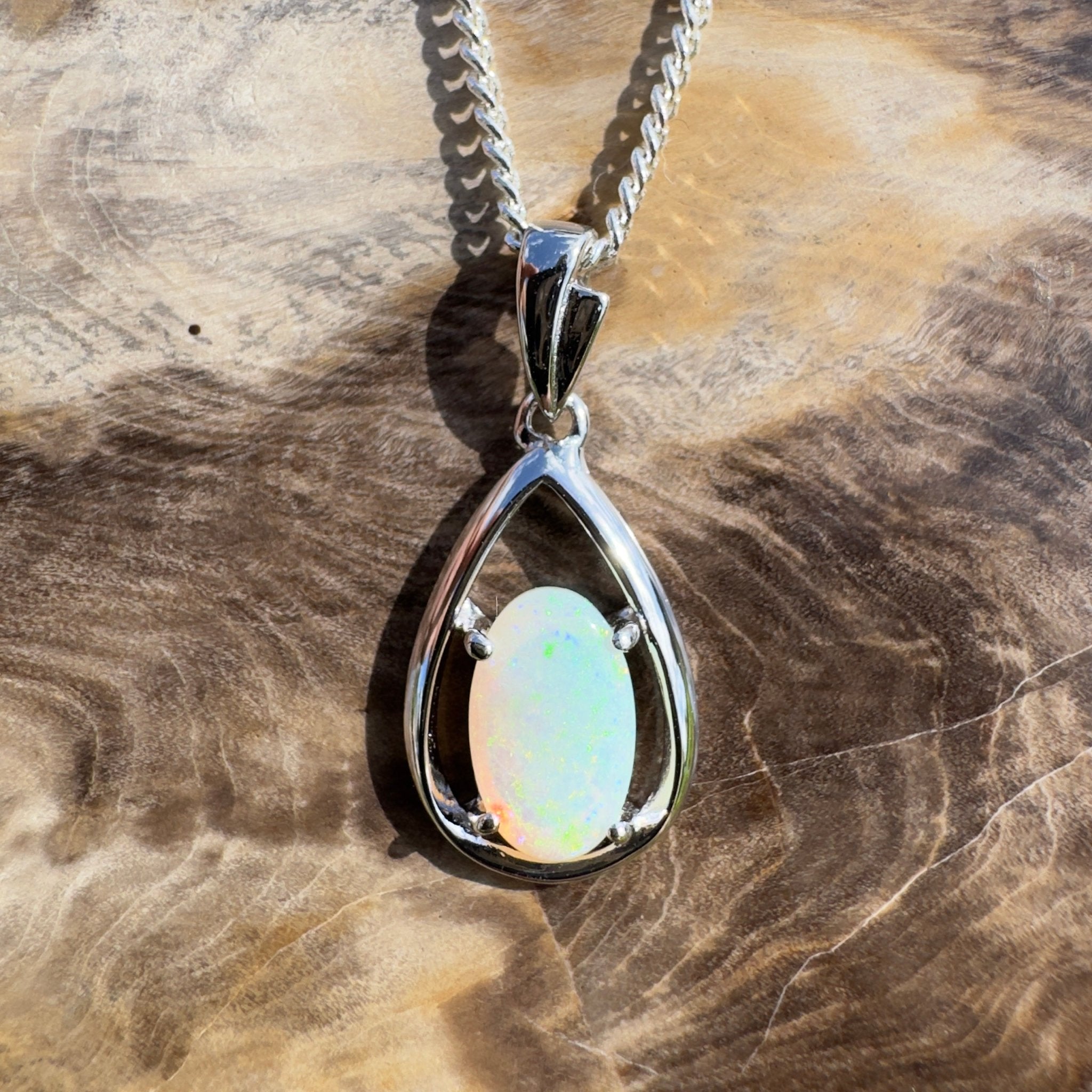 Meadowbank Glow ~ 2ct Lightning Ridge Opal 925 Silver Pendant