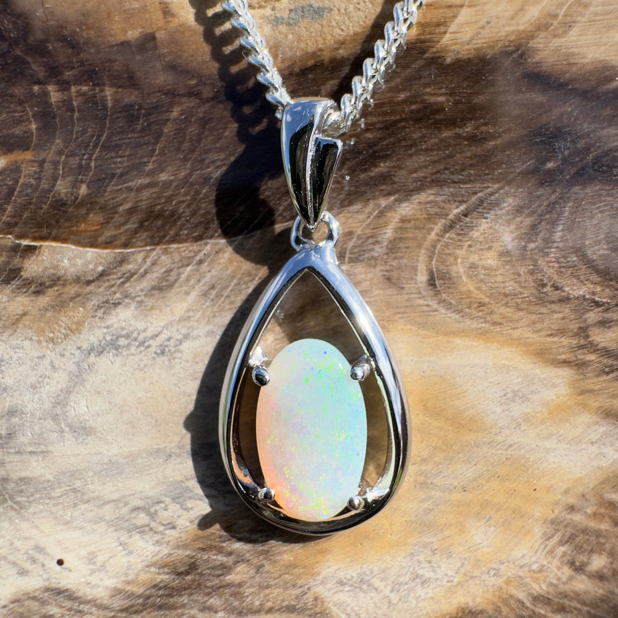 Meadowbank Glow ~ 2ct Lightning Ridge Opal 925 Silver Pendant