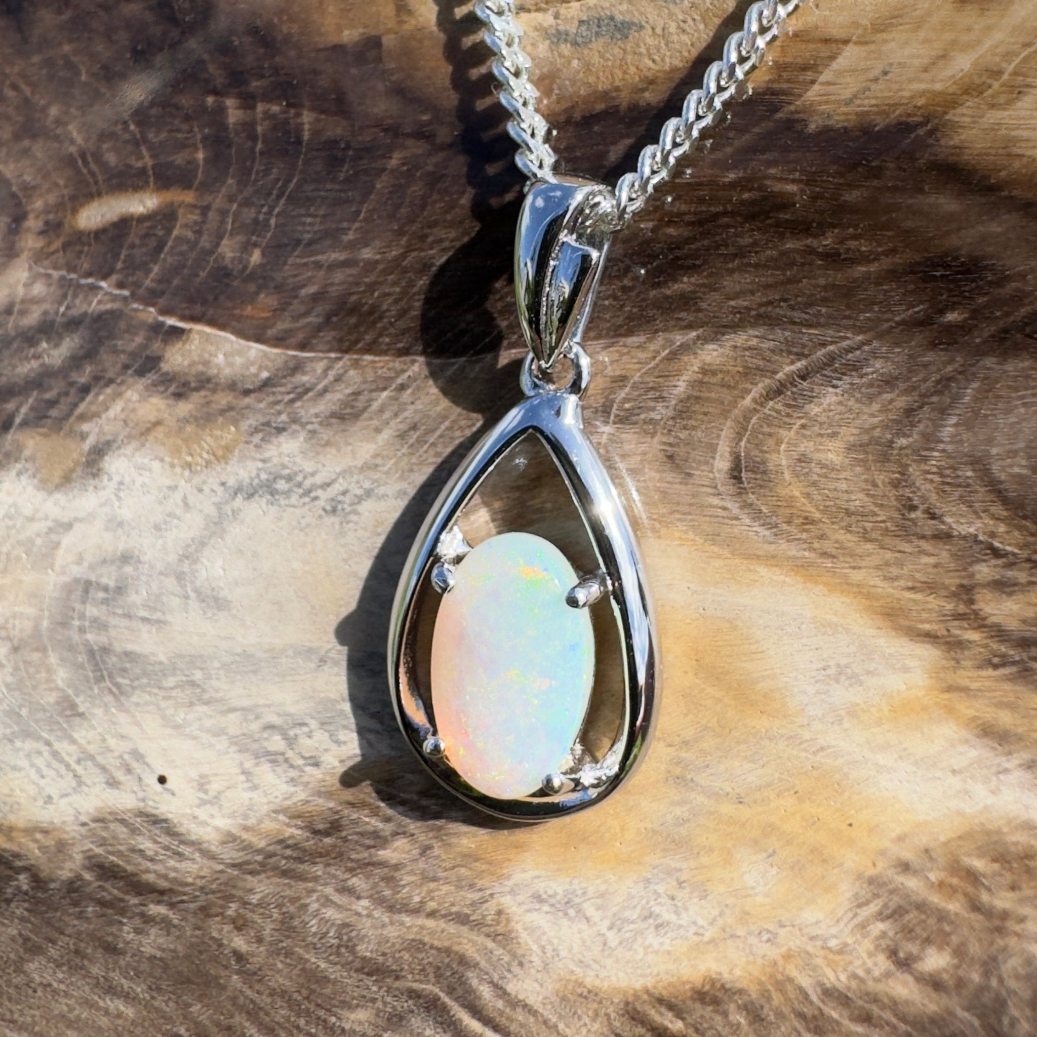 Meadowbank Glow ~ 2ct Lightning Ridge Opal 925 Silver Pendant