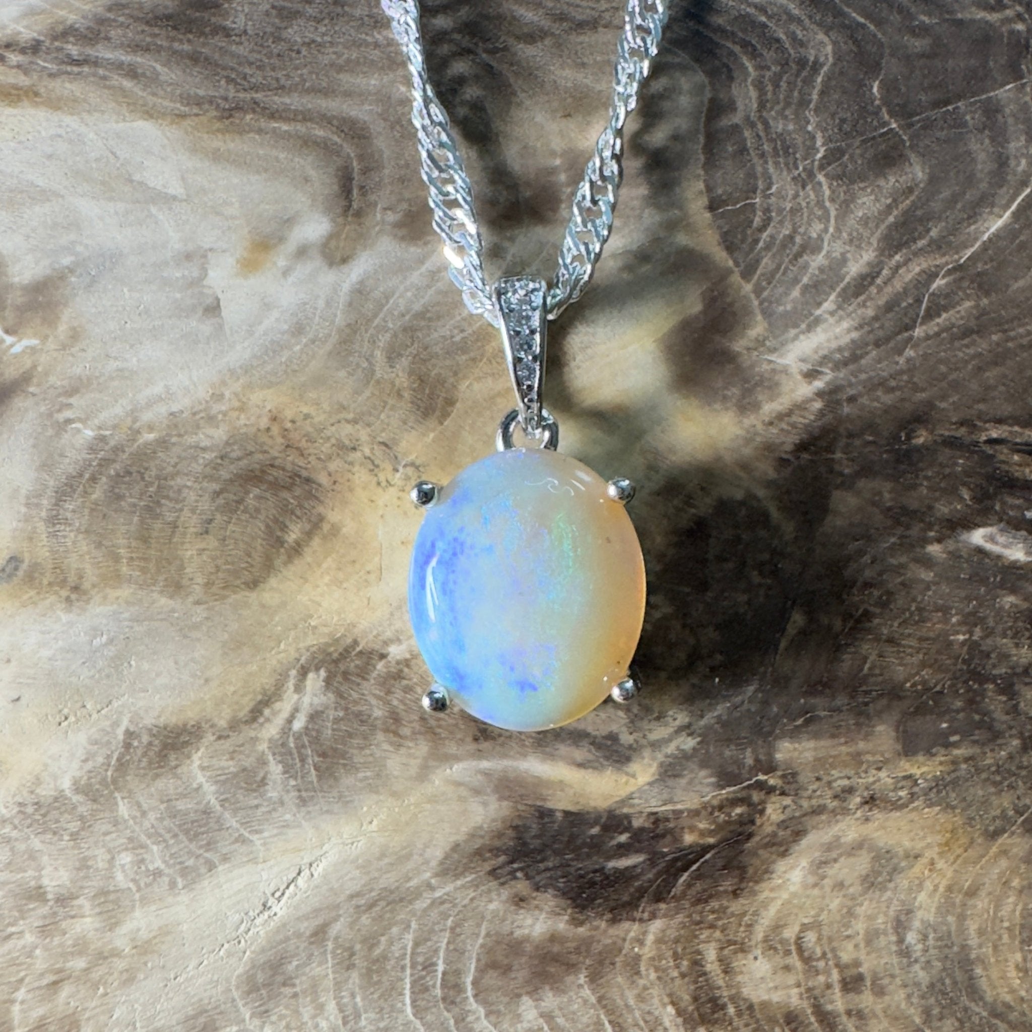 Mintabie Mornings ~ 1.9ct Mintabie Opal 925 Silver Pendant