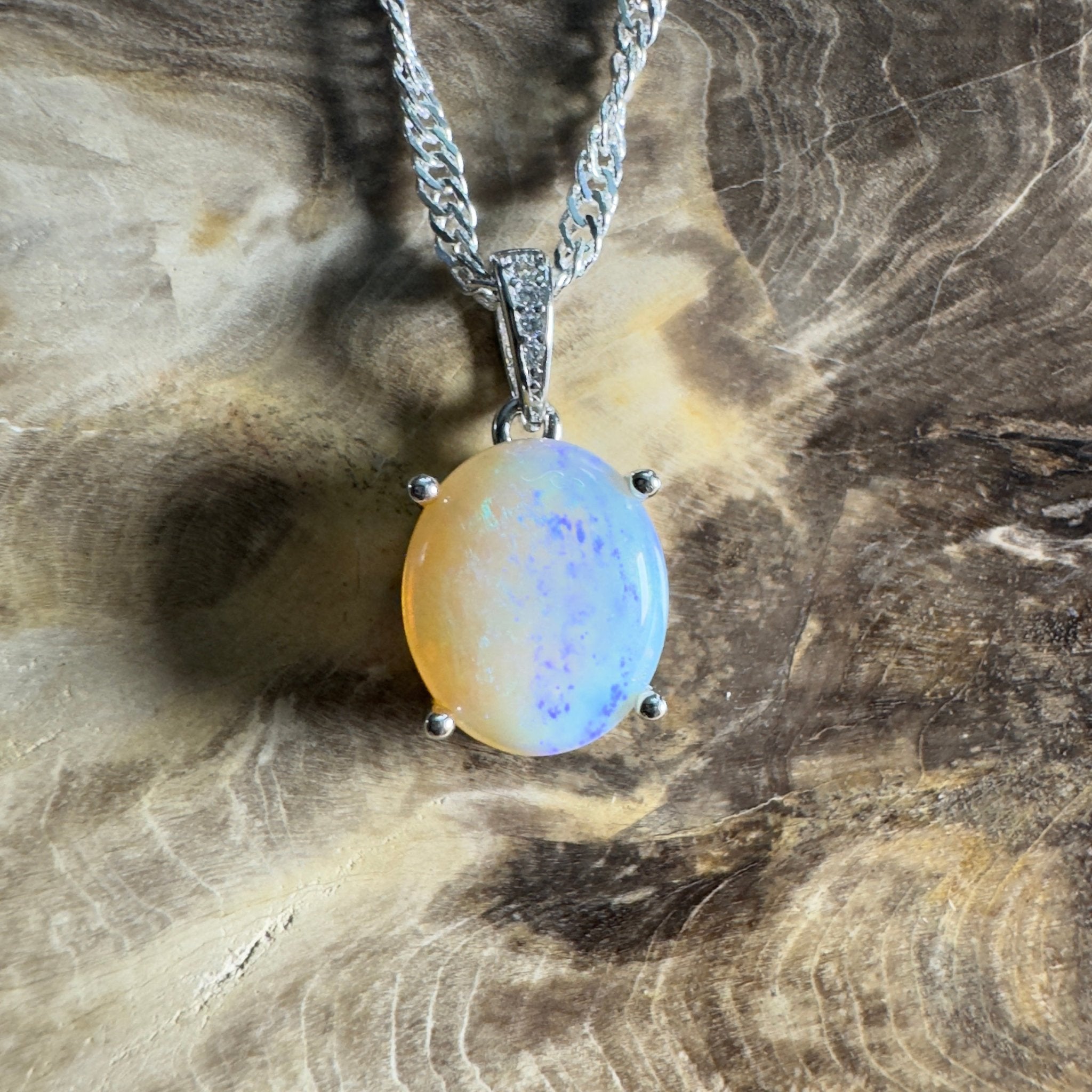 Mintabie Mornings ~ 1.9ct Mintabie Opal 925 Silver Pendant