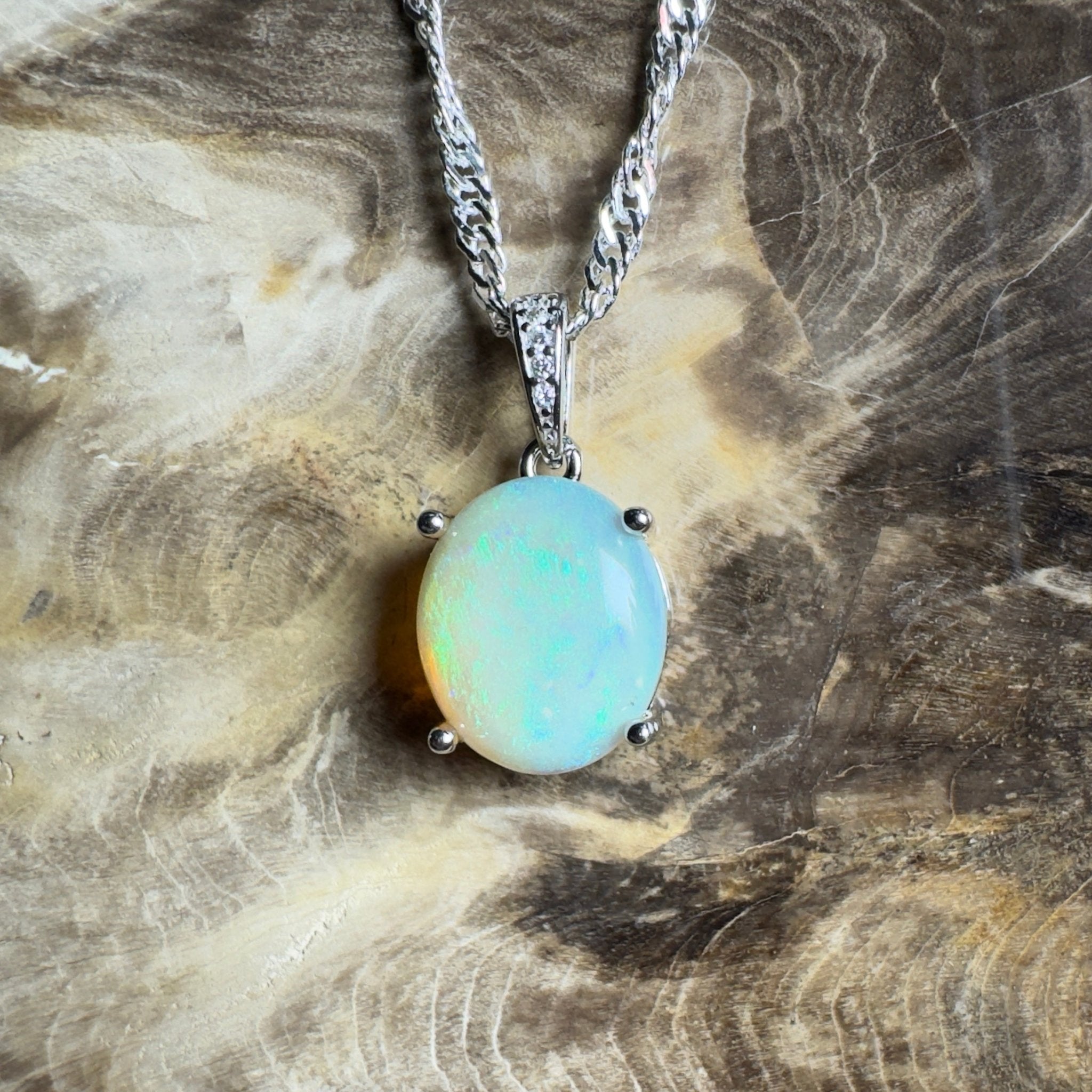 Mintabie Mornings ~ 1.9ct Mintabie Opal 925 Silver Pendant