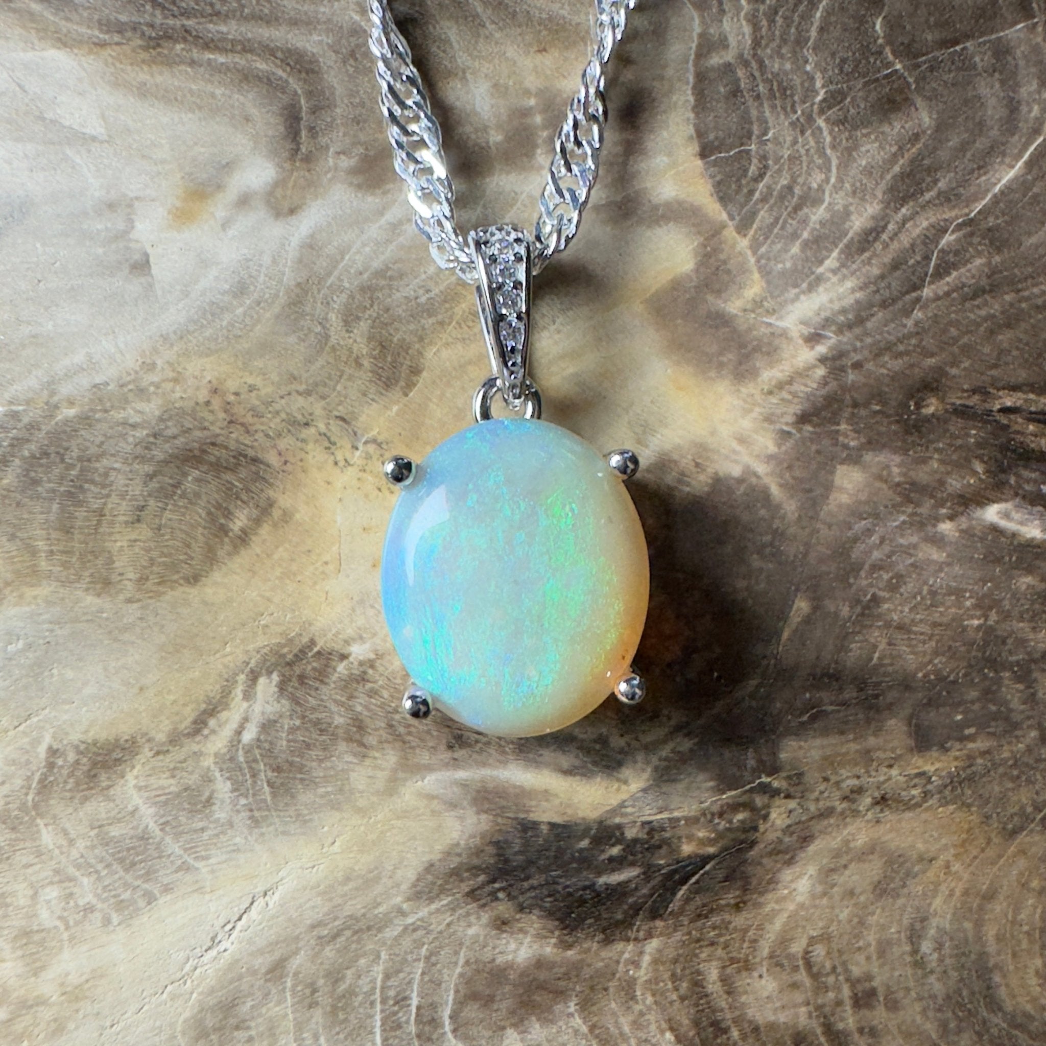 Mintabie Mornings ~ 1.9ct Mintabie Opal 925 Silver Pendant