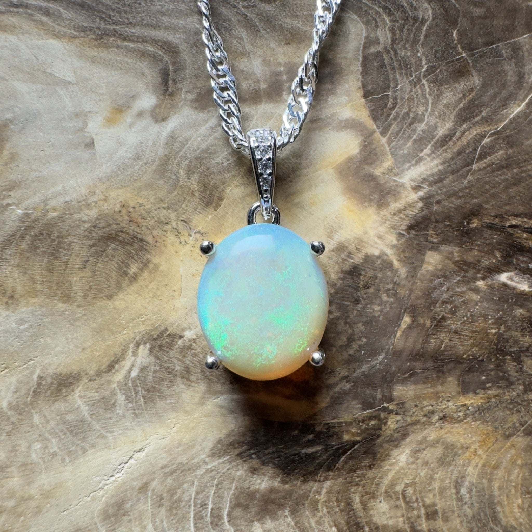 Mintabie Mornings ~ 1.9ct Mintabie Opal 925 Silver Pendant