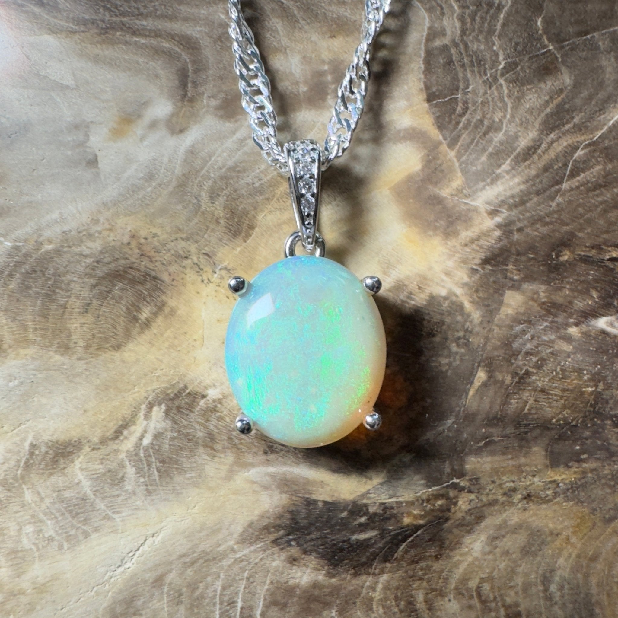 Mintabie Mornings ~ 1.9ct Mintabie Opal 925 Silver Pendant