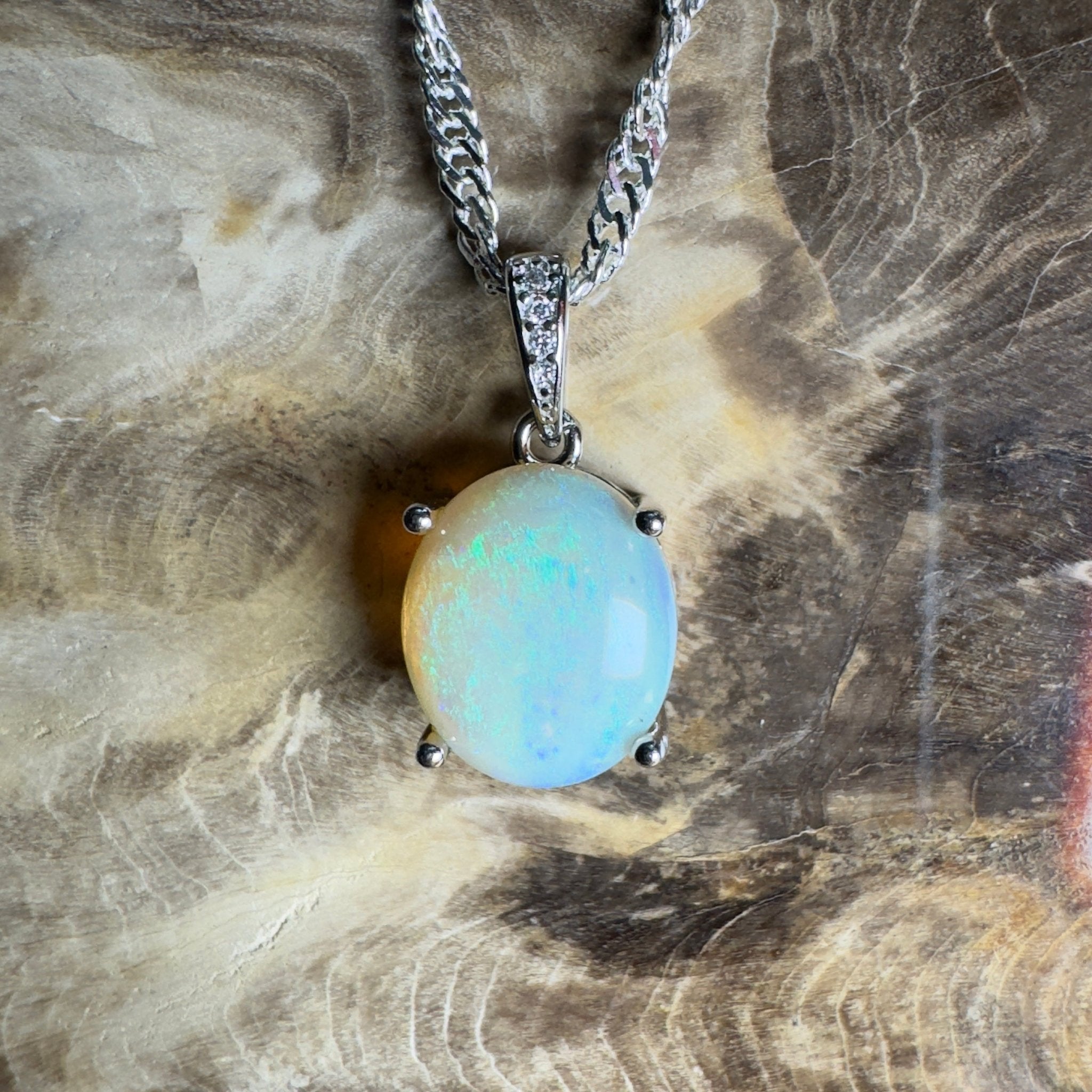 Mintabie Mornings ~ 1.9ct Mintabie Opal 925 Silver Pendant