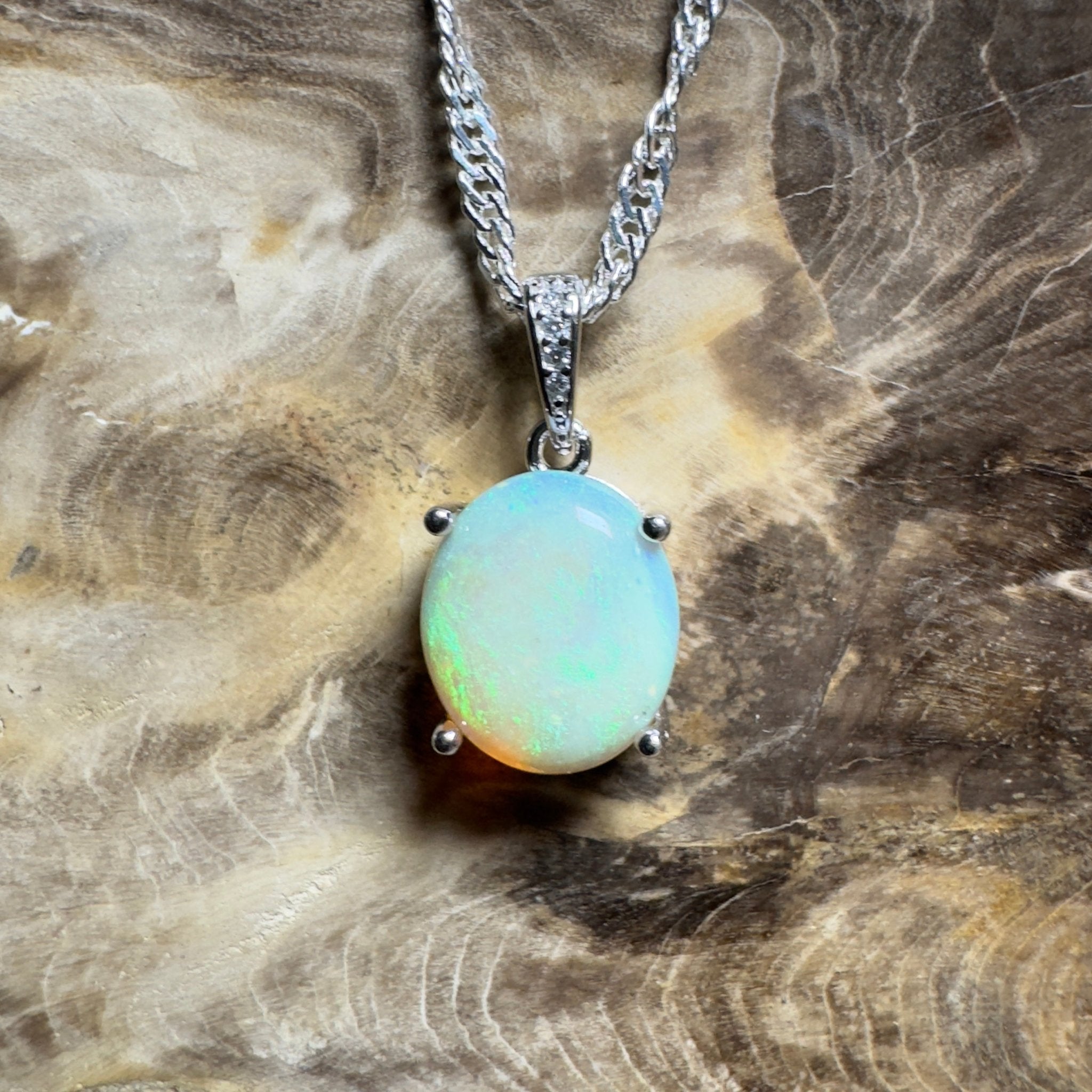 Mintabie Mornings ~ 1.9ct Mintabie Opal 925 Silver Pendant