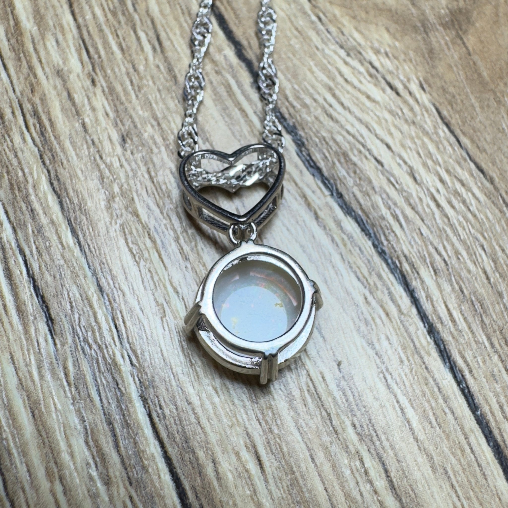 Misty Morning Love - 2.1ct Coober Pedy Opal 925 Silver Pendant