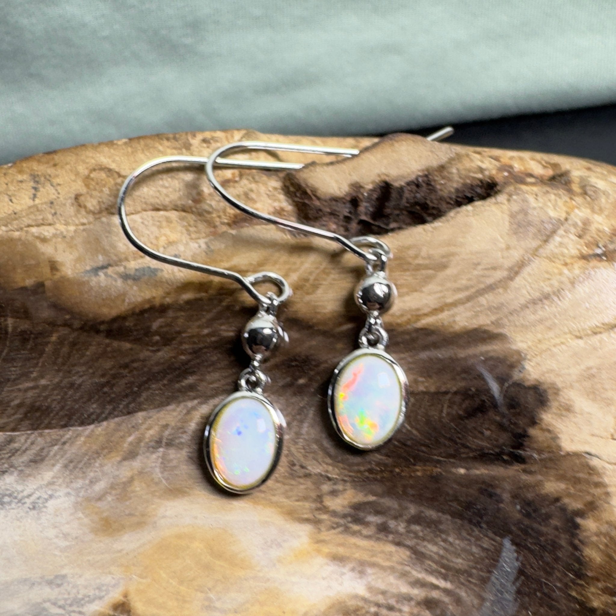 Moon Plain Shimmer - 1.2ct Coober Pedy Opal 925 Silver Earrings