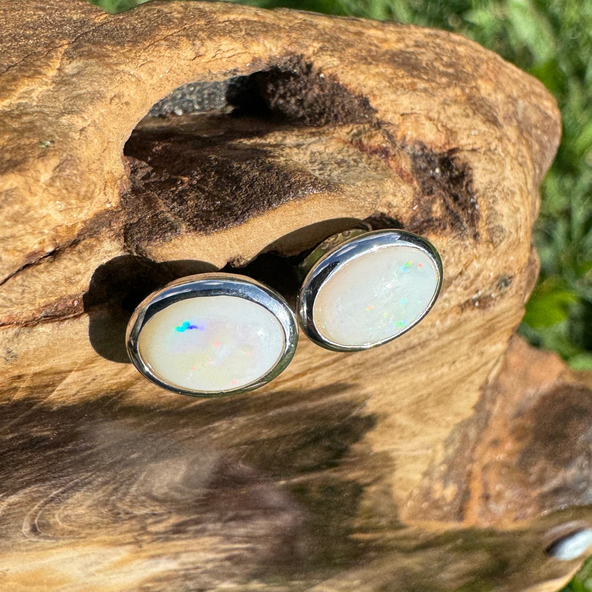 Moon Plains ~ 2ct Coober Pedy Opal Sterling Silver Earrings