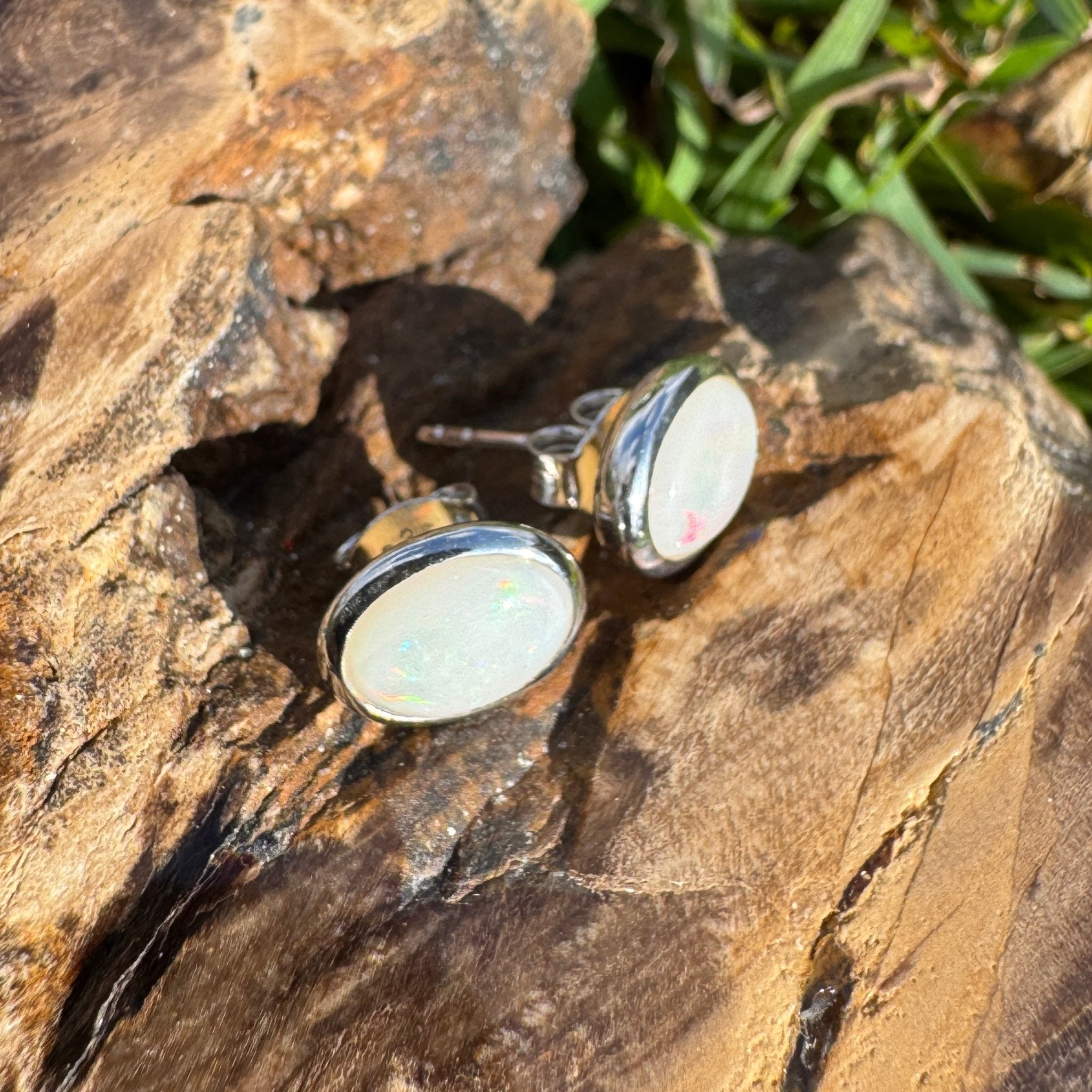 Moon Plains ~ 2ct Coober Pedy Opal Sterling Silver Earrings