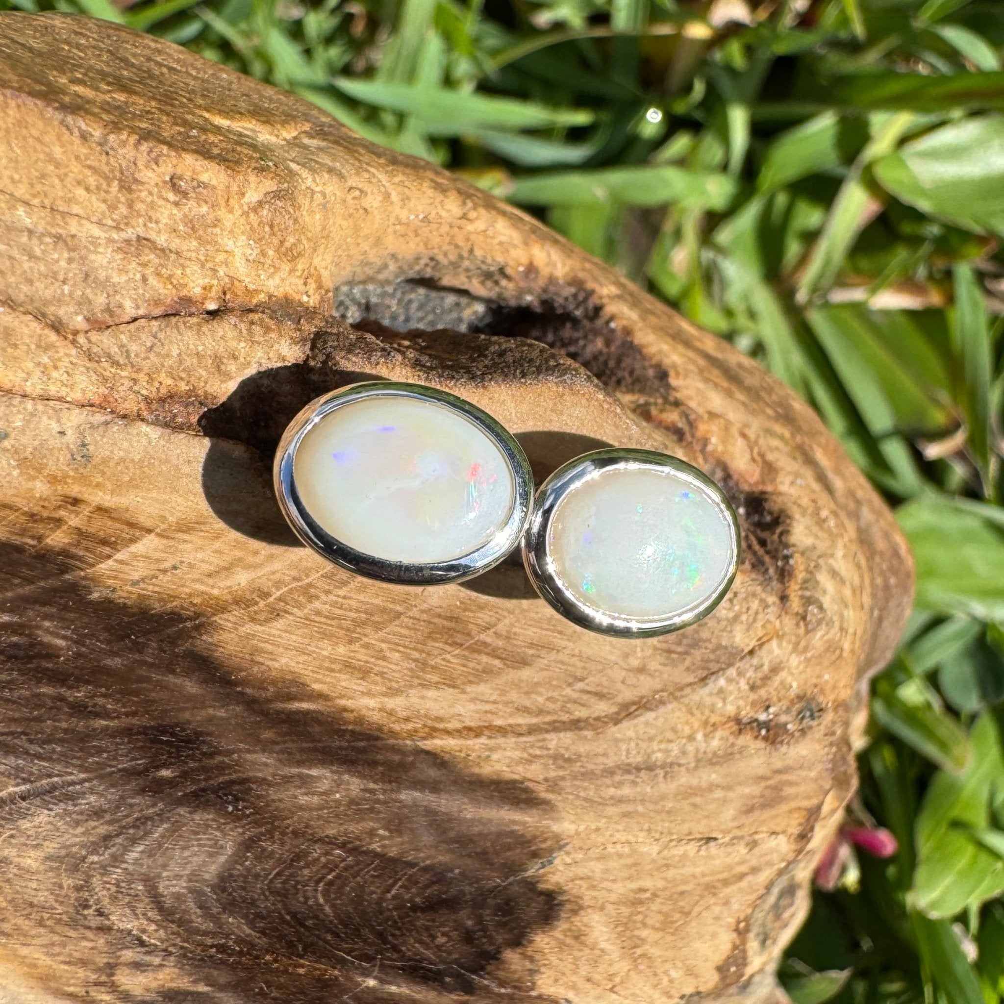 Moon Plains ~ 2ct Coober Pedy Opal Sterling Silver Earrings