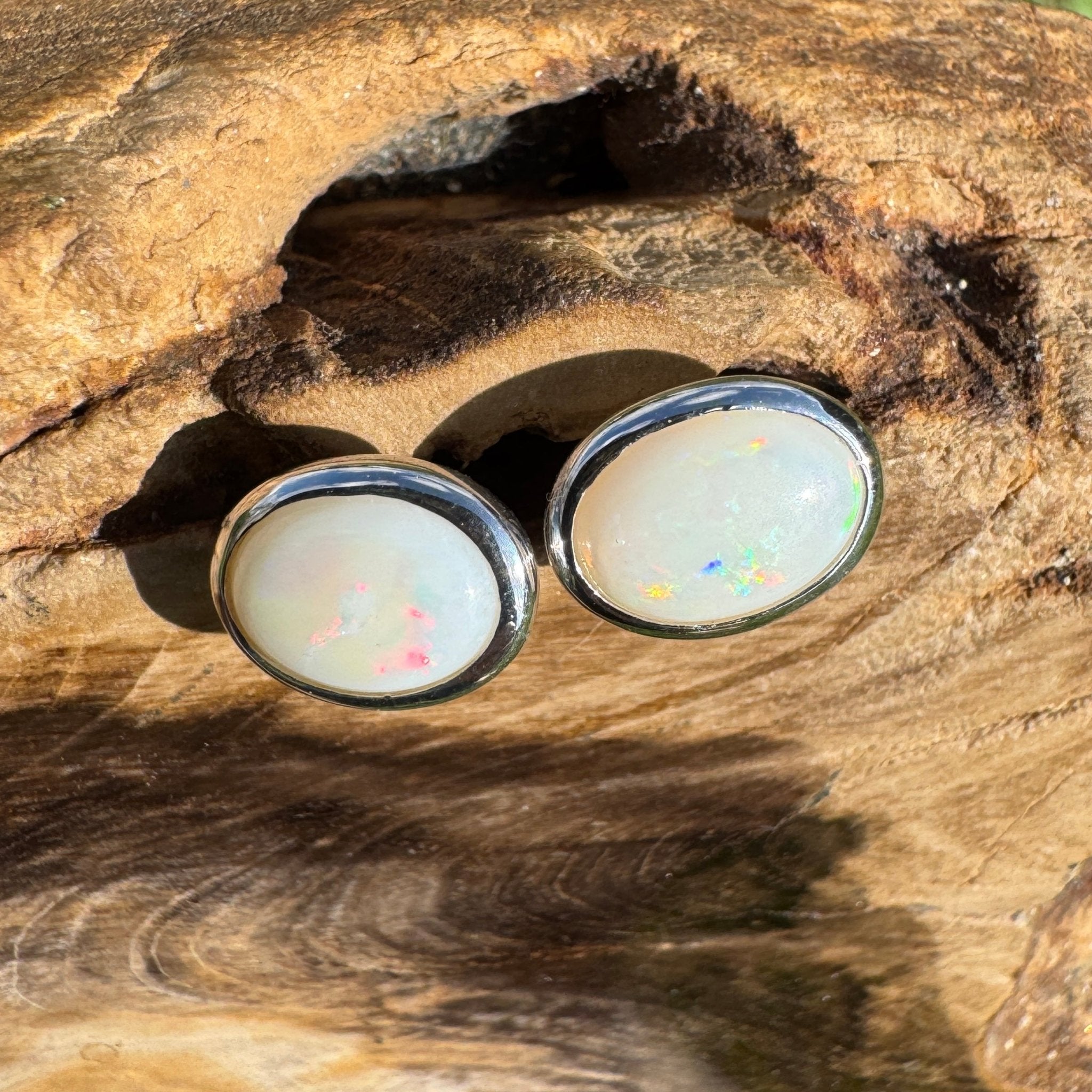 Moon Plains ~ 2ct Coober Pedy Opal Sterling Silver Earrings